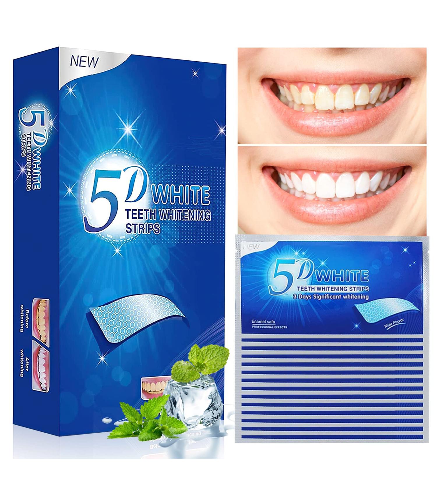 Teeth Whitening Strips - Sensitive White Strips for Clean, Safely Whitened Teeth | Stains Remover for Coffee, Wine, Tobacco (28 PCS) - Buy Online on GoSupps.com