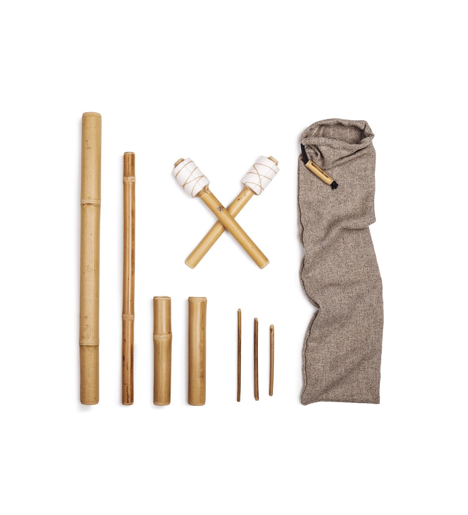Bamboo Massage Set - 9 Sticks with Free Bag | Made in Italy | Relaxation & Therapy Tool for Face & Body - Buy Online on GoSupps.com