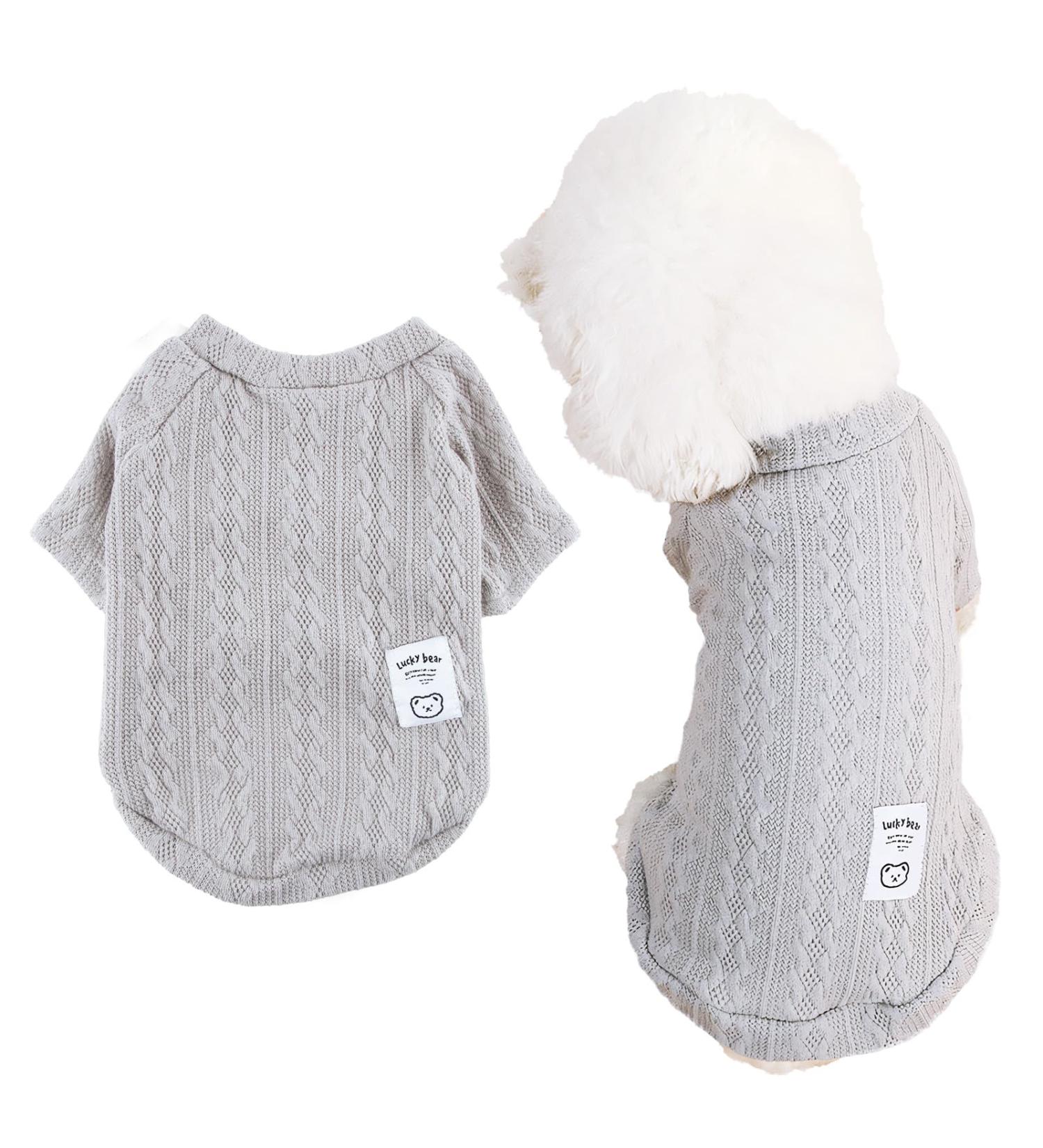 Warm Dog Sweater for Small & Medium Dogs | Cozy Winter Pet Sweater - Gray - Buy Online on GoSupps.com