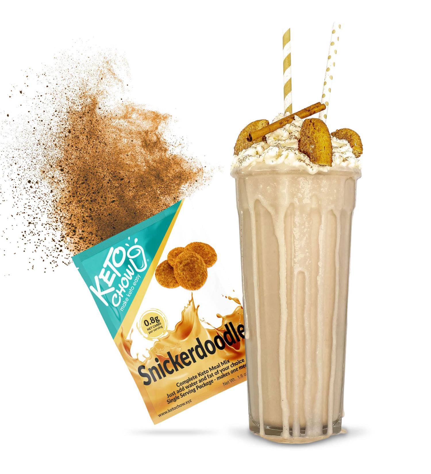 Keto Chow Snickerdoodle Meal Replacement Shake Powder - Single Meal Sample 1.6oz | Low Carb, Protein Rich, Delicious Keto Food Substitute - Buy Online on GoSupps.com