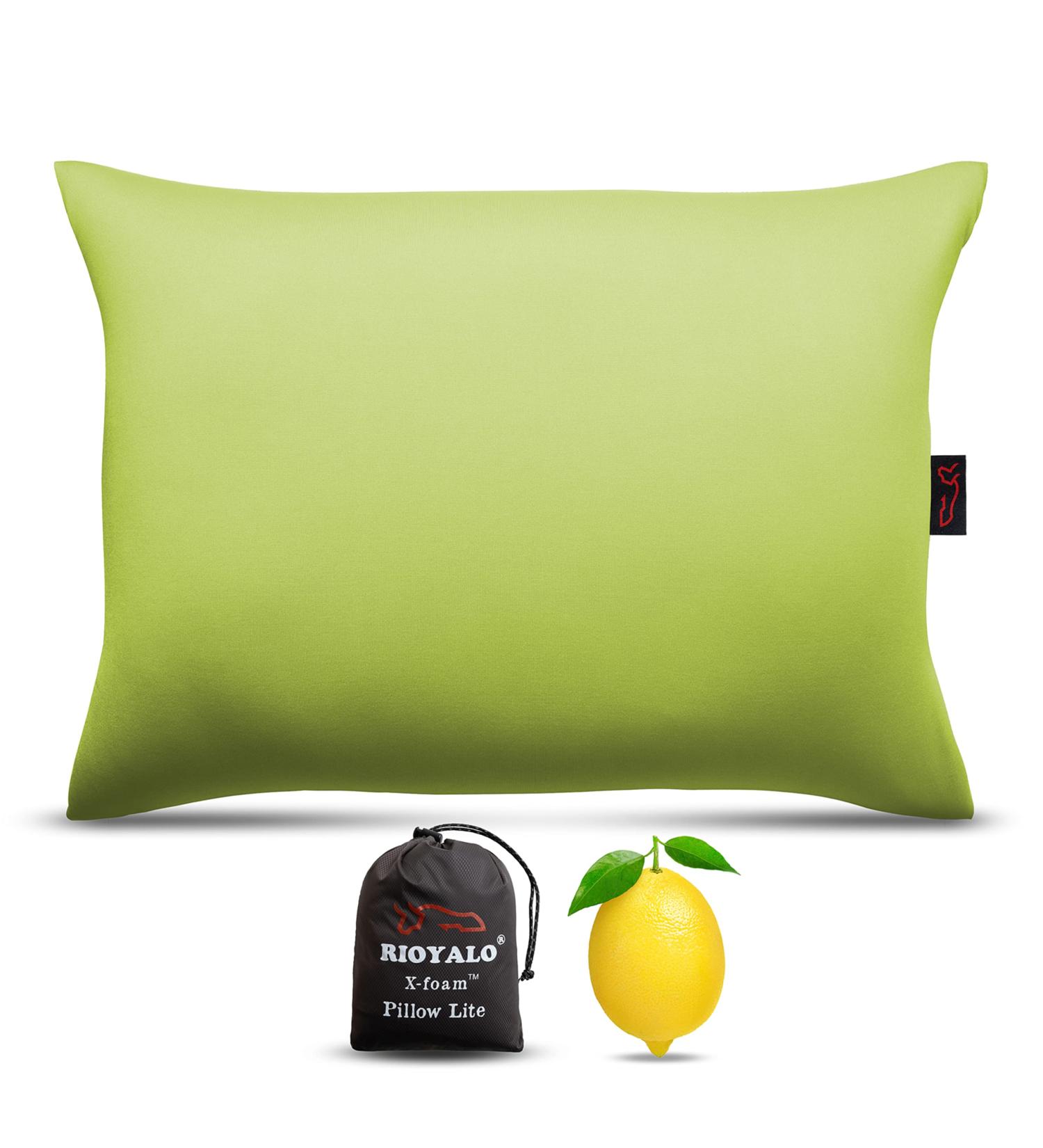 RIOYALO X-Foam Inflatable Camping Pillow Lite | Removable Cover | Neck Lumbar Support | Washable Ultralight Portable for Backpacking, Hiking, Travel | Small (Apple Green) - Buy Online on GoSupps.com