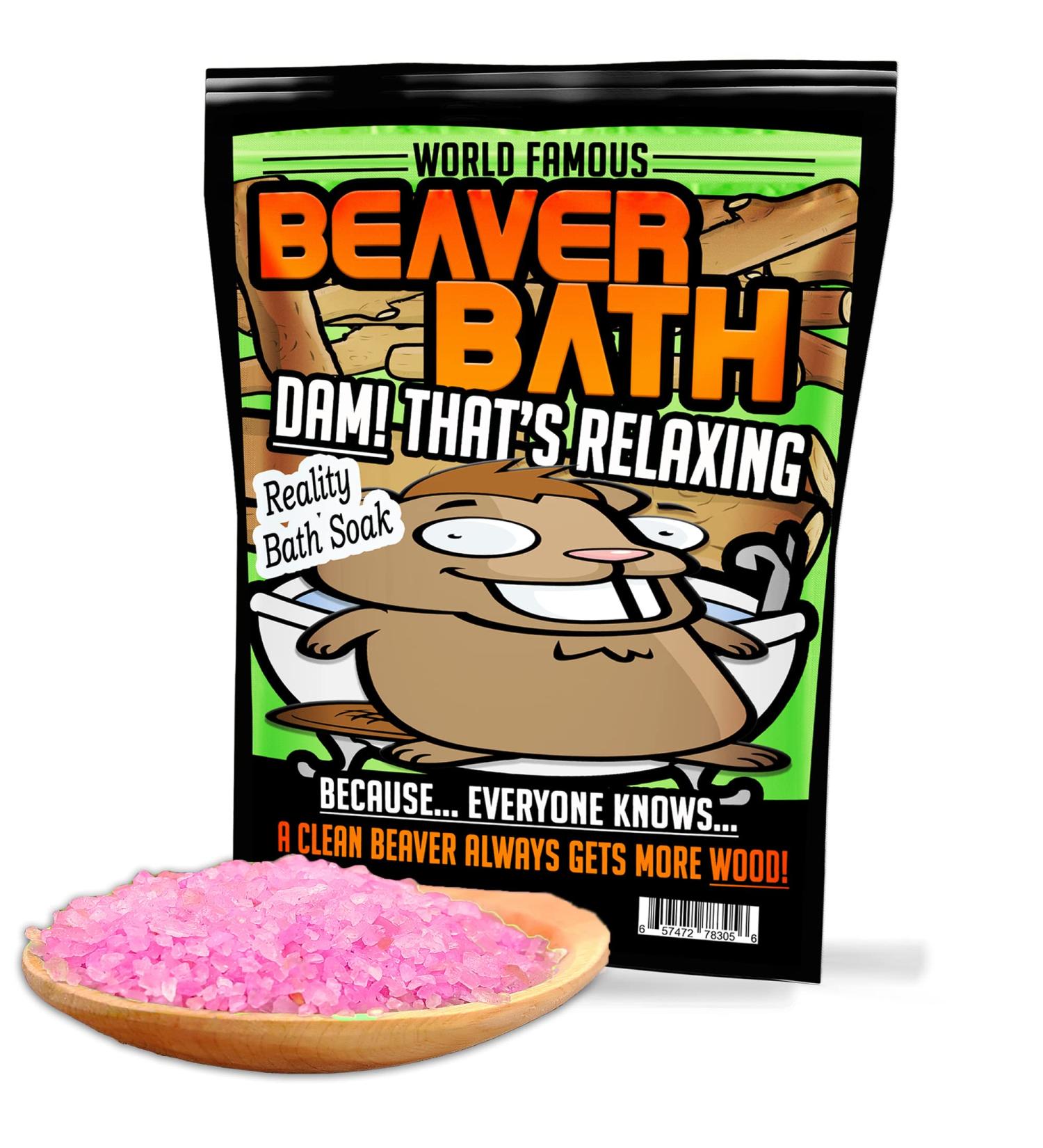 Pink Beaver Bath Soak: Funny Girlfriend Gifts | Luxury Bath Salts for Women | Naughty Spa Gifts | Bachelorette Party Favors - Buy Online on GoSupps.com