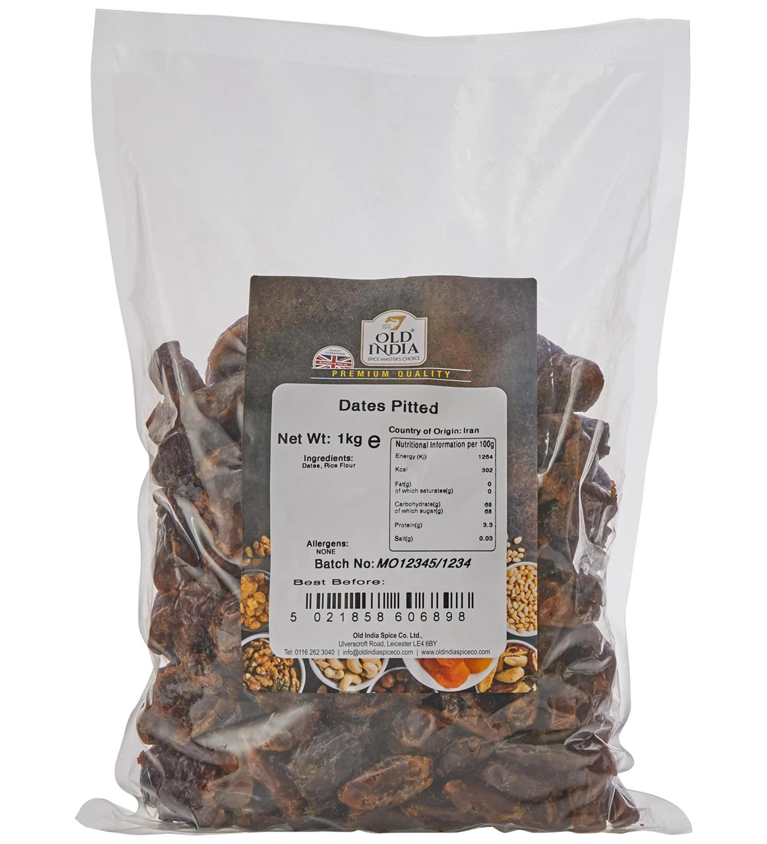 Old India Dates Pitted 1kg - Premium Quality, Fresh & Natural | Pack of 1 - Buy Online on GoSupps.com