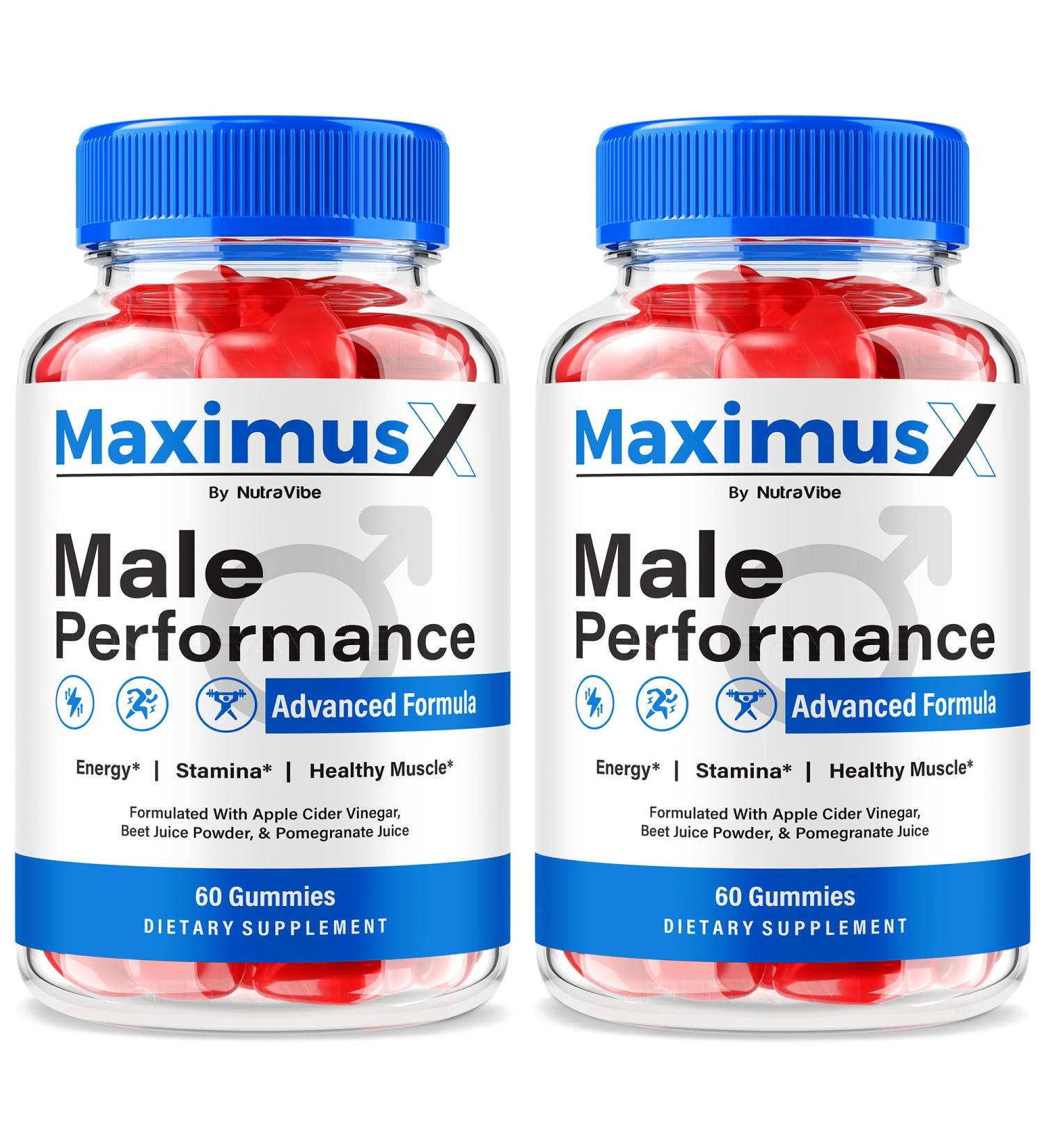 (2 Pack) Maximus X Gummies Official MaximusX ME Chewable Gummy with Natural Ingredients | Premium Performance Steady Energy & Stamina Support Tasty Nutrition Formula 60 Day Supply (120 Gummies) - Buy Online on GoSupps.com