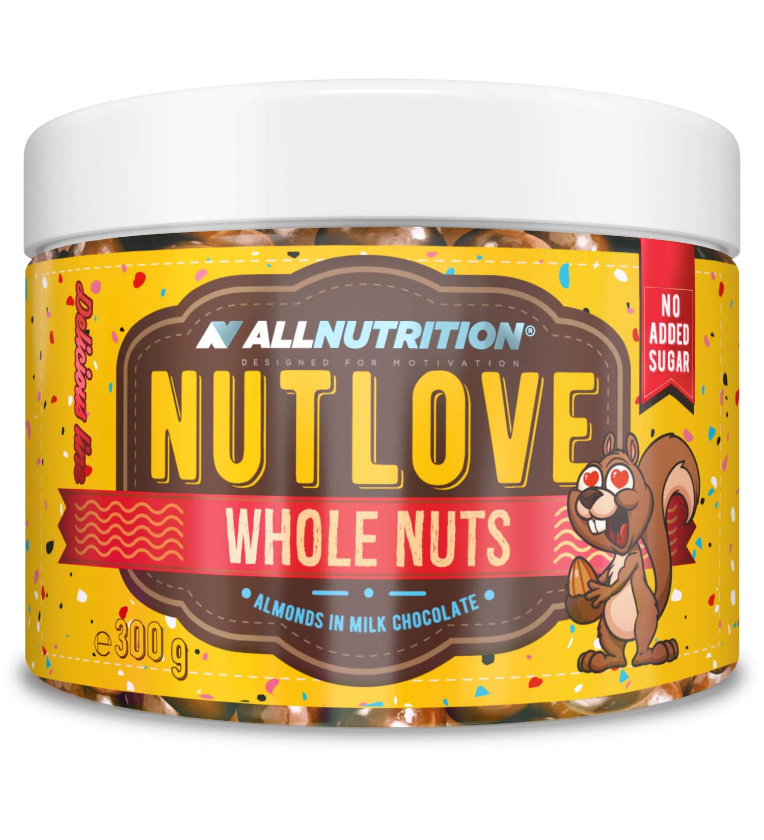 Allnutrition Nutlove Whole Nuts Almonds In Milk Chocolate300G - Buy Online on GoSupps.com