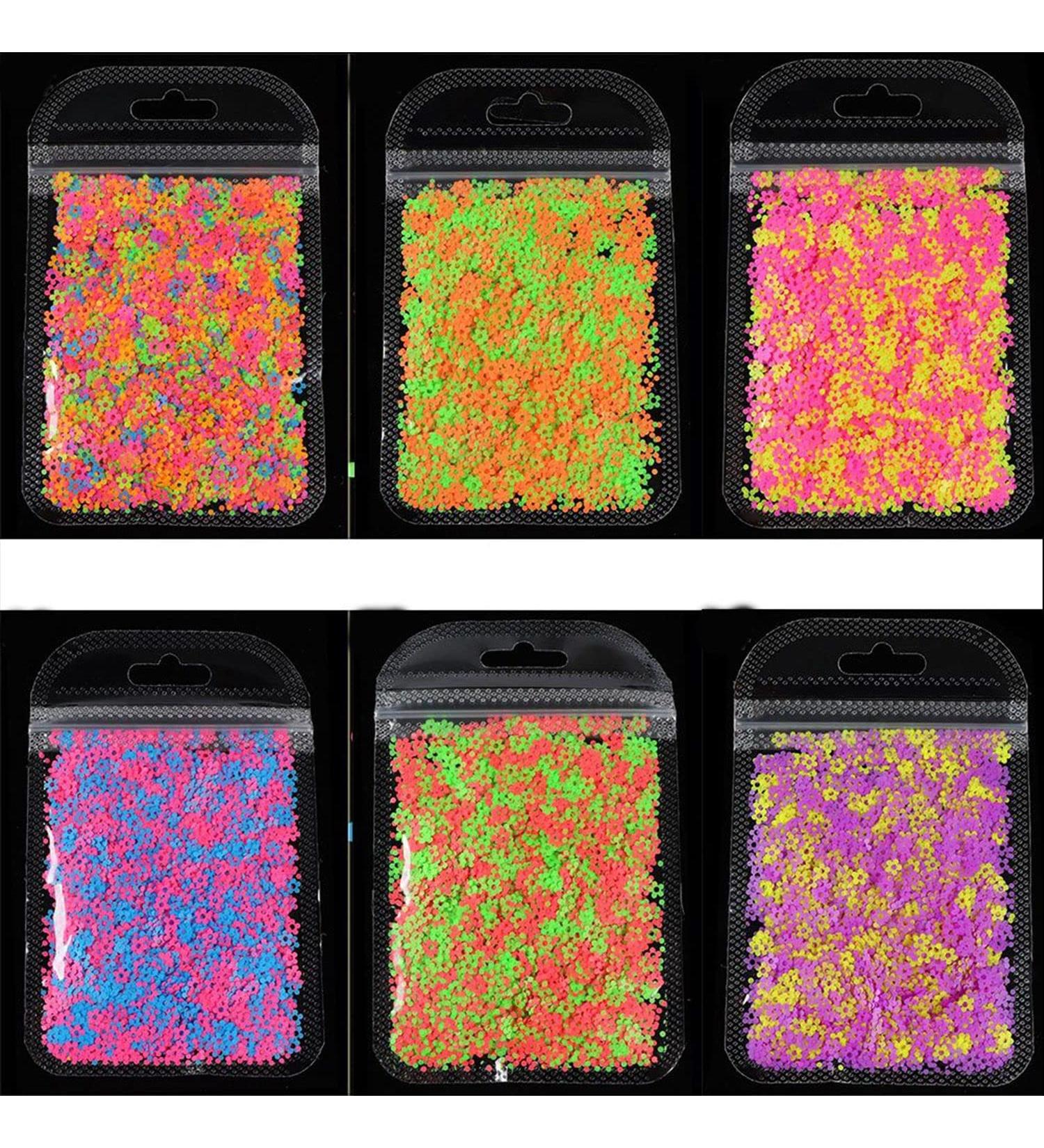 Color Mixing Acrylic Gel Shining Manicure Decor Flower Shape Sequins Neon Nail Glitter Flakes Hollow Out Glitter Flakes 3D Nail Decoration - Buy Online on GoSupps.com