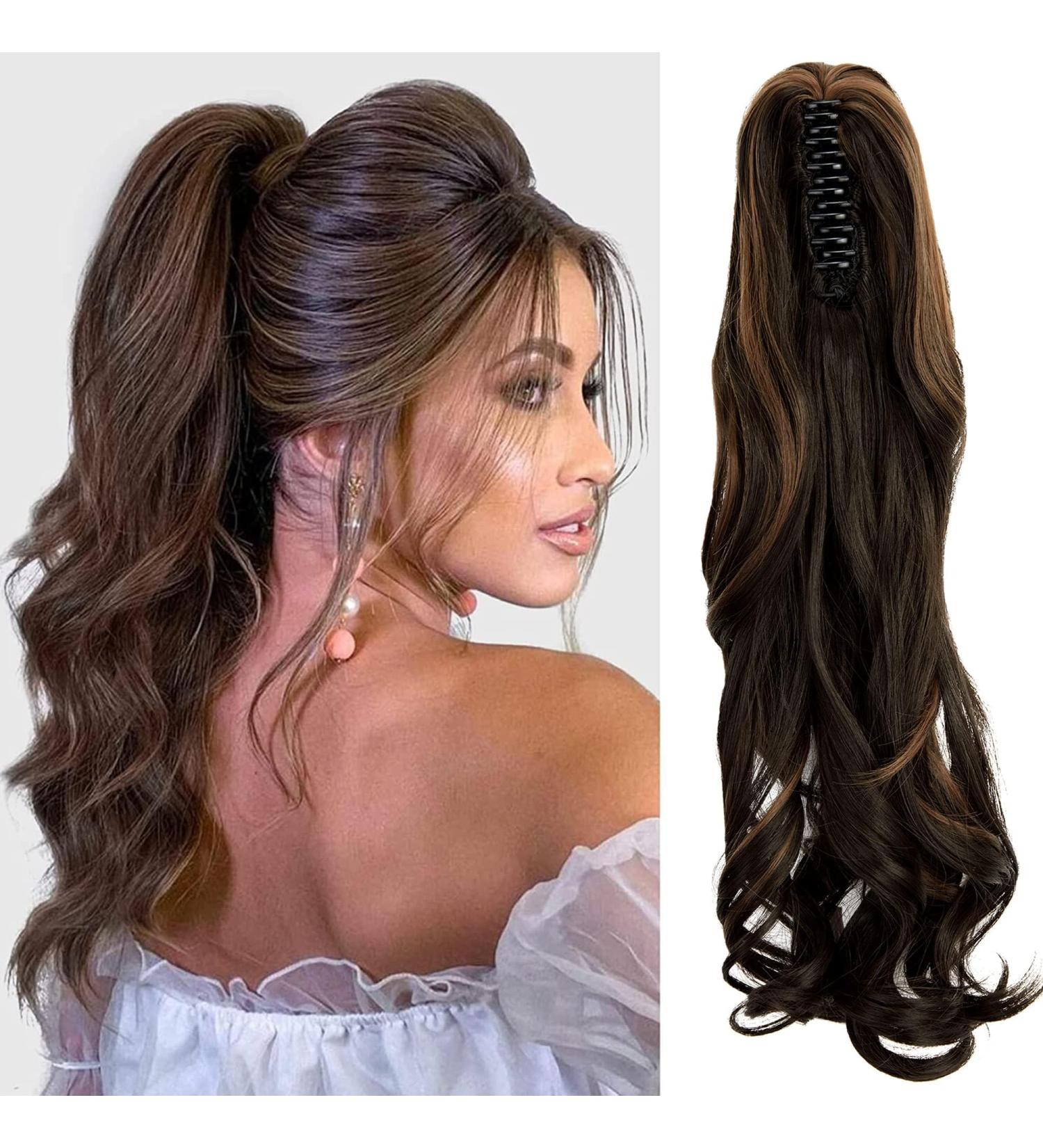 FXYTK Claw on Ponytail Clip in Ponytail Hair Extensions Hair Piece Clip on Pony Tail Hair Extension Claw Jaw Ponytail Extensions 18" Curly Dark Brown Mix Light Auburn 18 Inch-Curly Dark Brown Mix Light Auburn-18" Curly - Buy Online on GoSupps.com