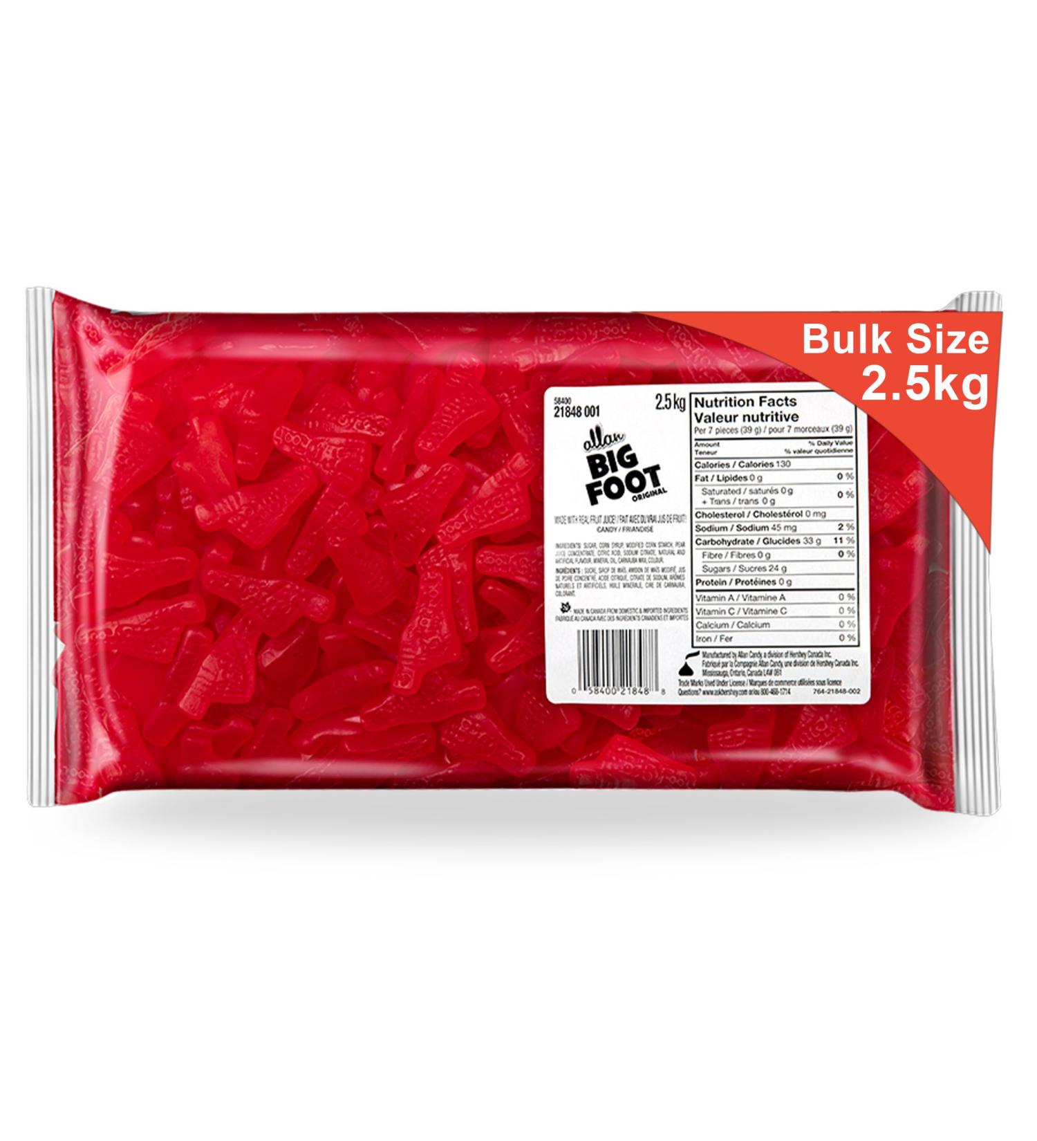 Hershey's Allan Candy Big Foot Raspberry - Gummy Candy Bulk Size 2.5kg - Buy Online on GoSupps.com