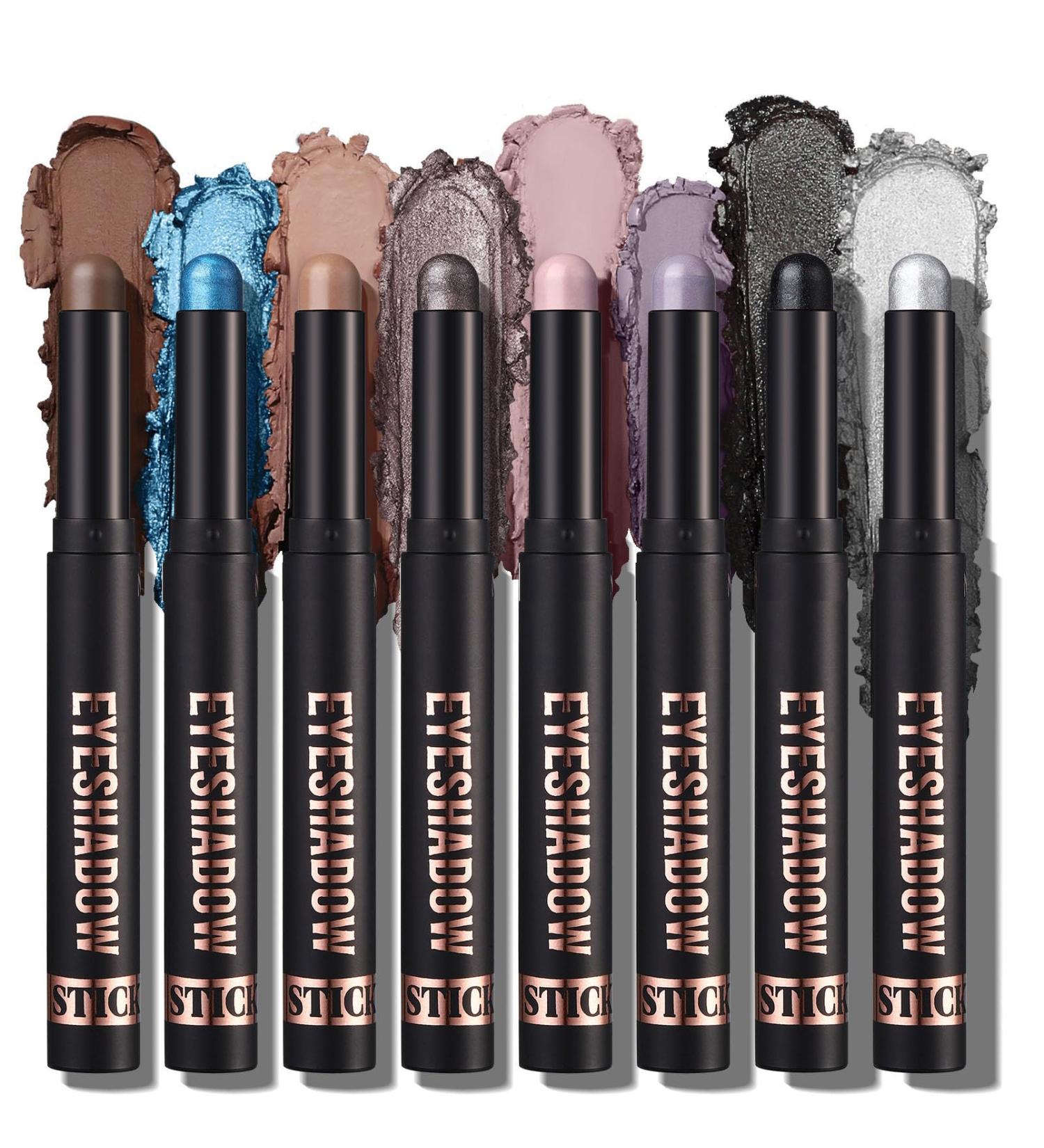  EONFAVE Set of 8 matte and cream eyeshadow sticks with glitter highly pigmented eye makeup pencil - Buy Online on GoSupps.com
