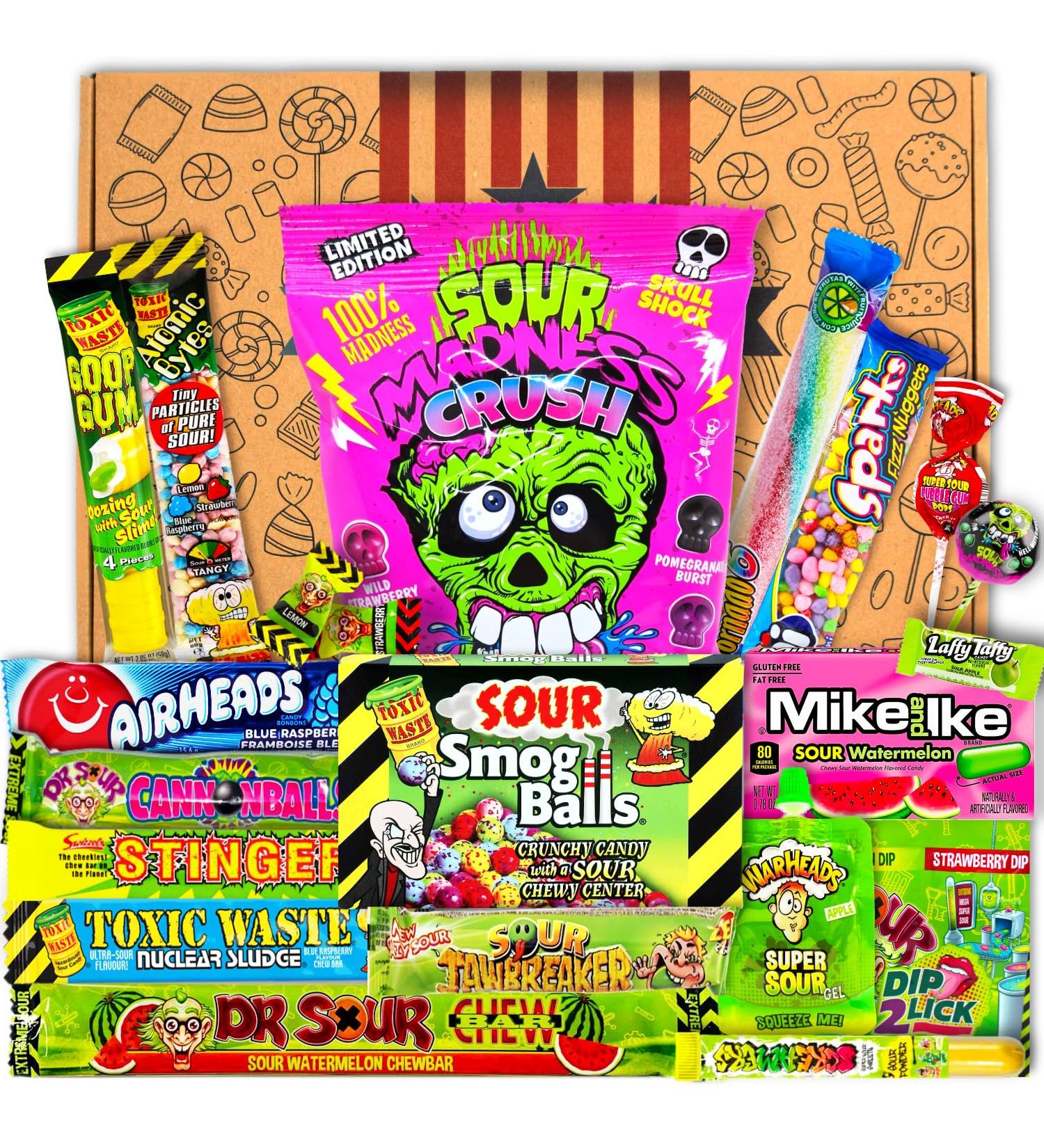 Saures USA Sweets Box - 20 Imported Sour Candies | Unique Birthday Gift & Party Favor | Best USA Treats - Buy Online on GoSupps.com