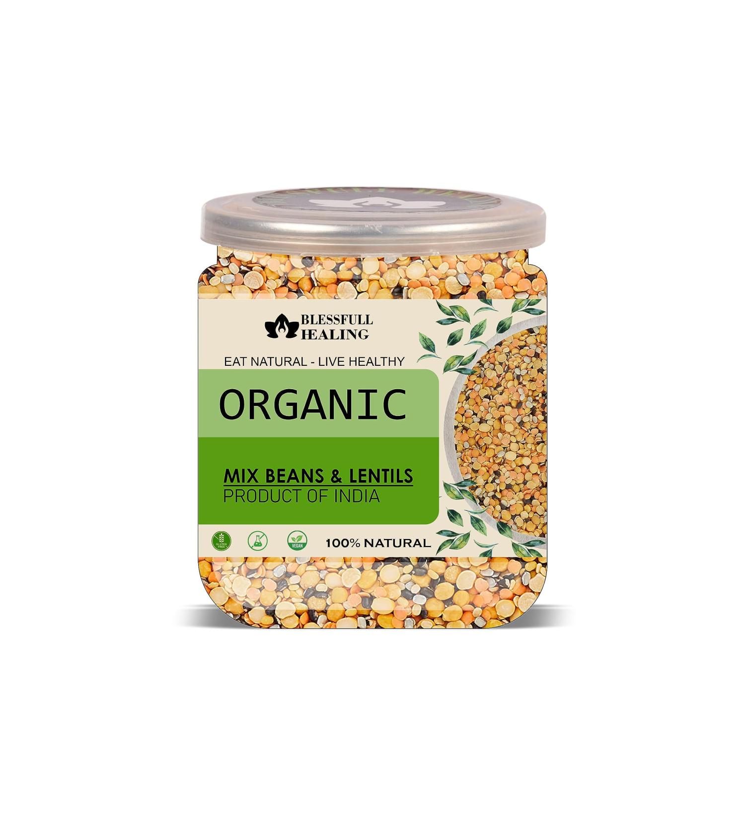 Blessfull Healing Organice Mix Beans & Lentils 2 lb (907 Gram) - Buy Online on GoSupps.com