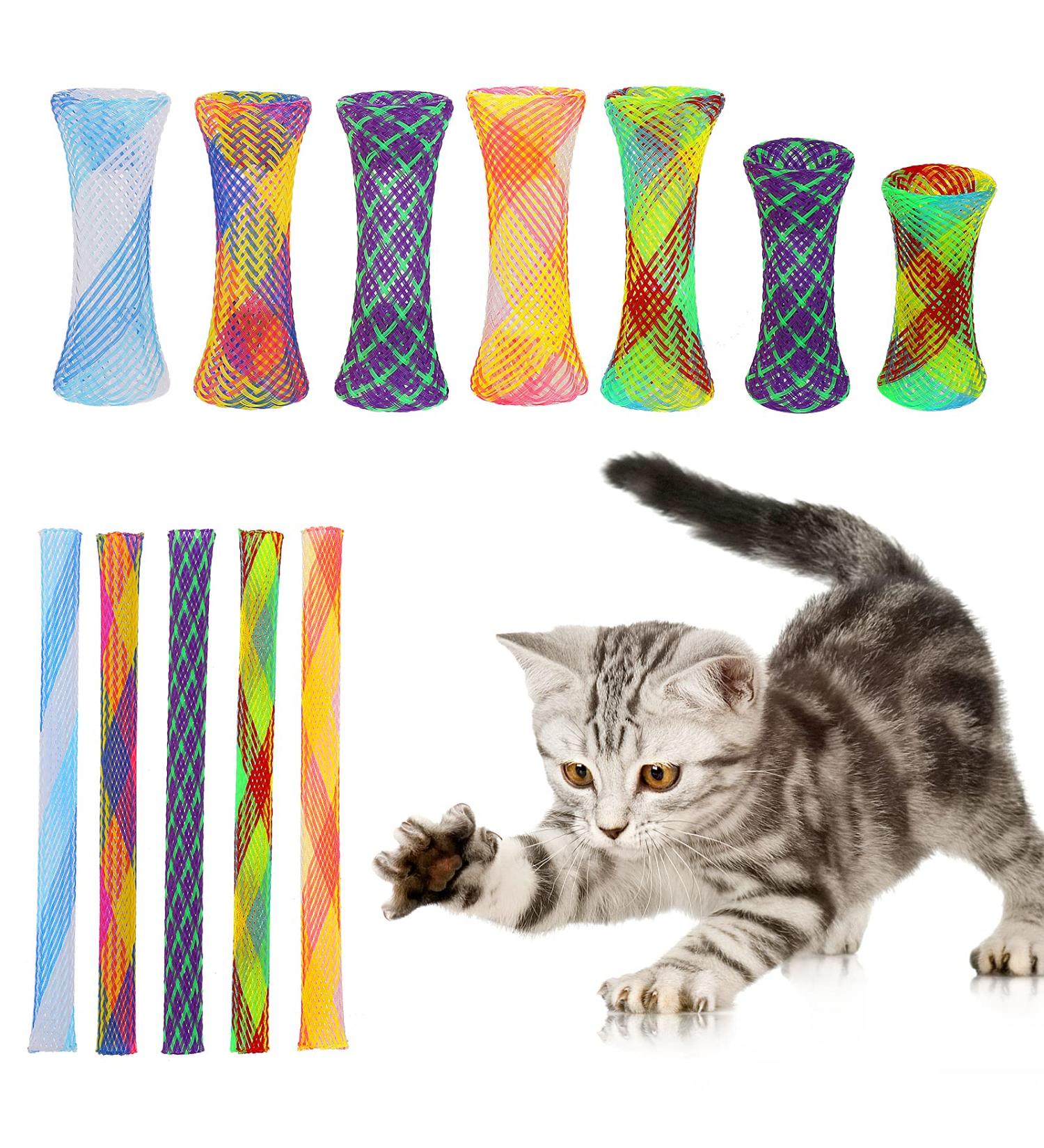 cobee Cat Tube Spring Toy 20 Pieces Interactive Cat Spring Toy Colorful Cat Toy for Indoor Cats Funny Cat Play Toy for Cat Kitten - Buy Online on GoSupps.com