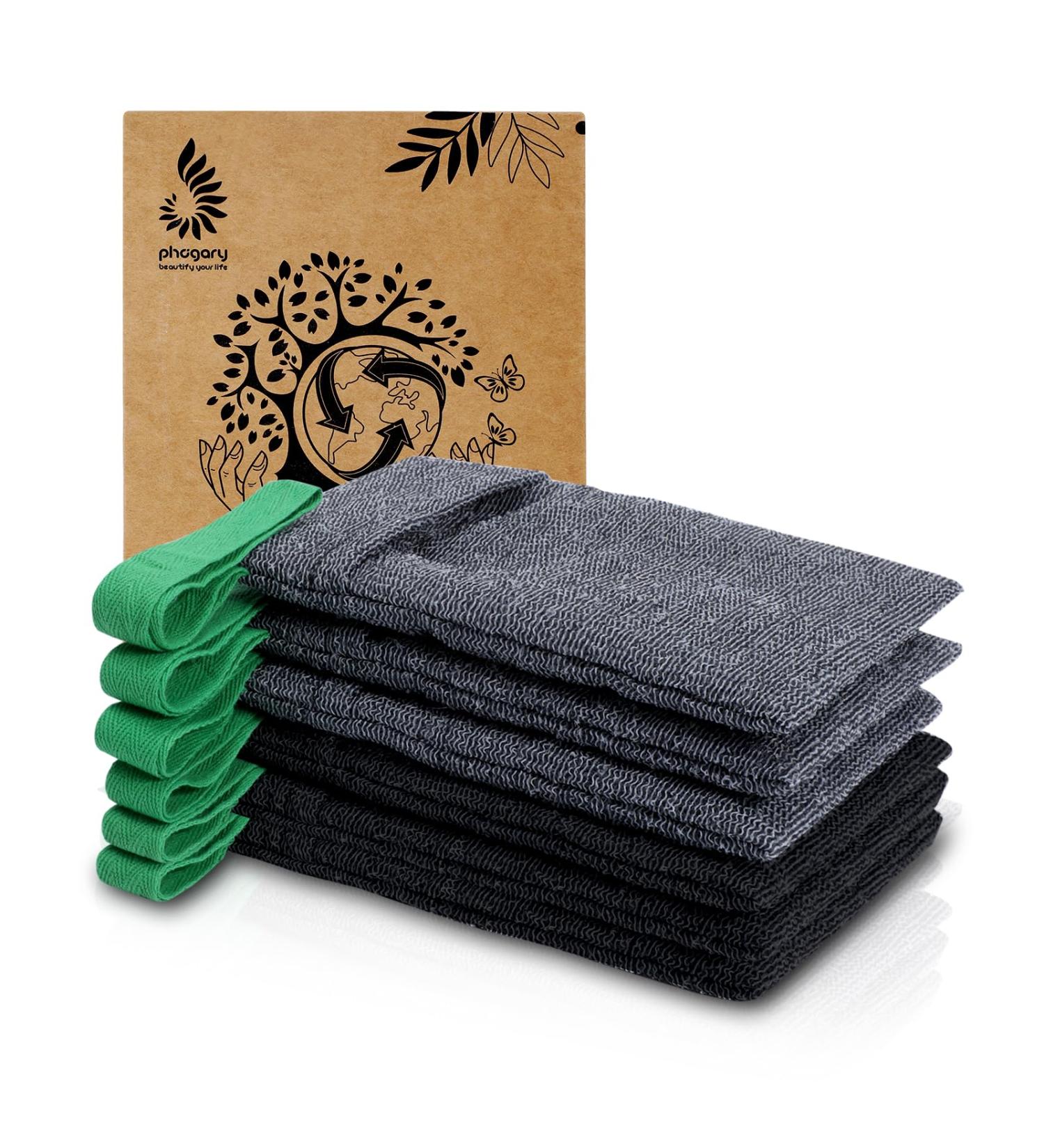 Phogary 6-Pack Exfoliating Soap Bags | Nylon Soap Pouches for Solid & Liquid Soap | Premium Quick-Dry Shower Accessories (Gray Black) - Buy Online on GoSupps.com