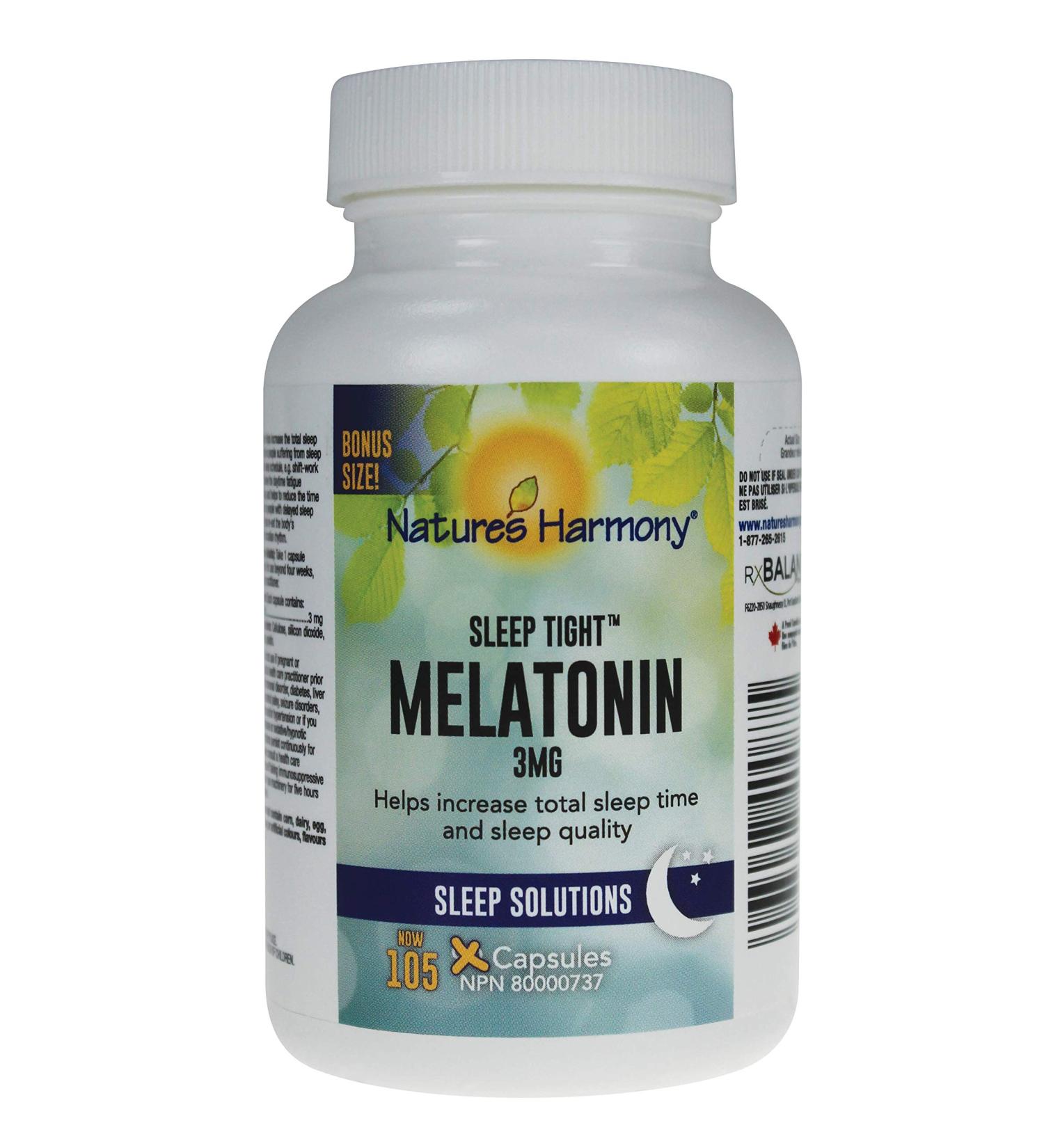 Nature s Harmony Melatonin 3mg(105 Capsules) - Buy Online on GoSupps.com