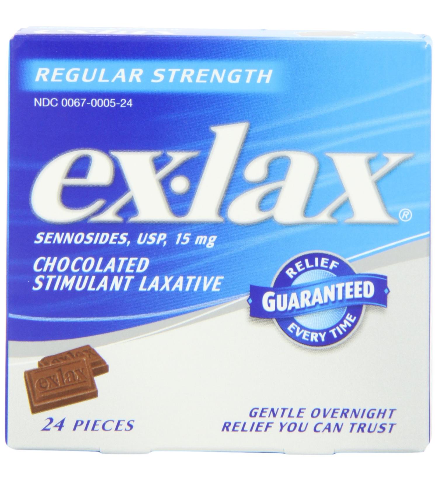Ex-Lax Regular Strength Chocolate Laxatives - 24 Count | Constipation Relief Pills for Occasional Constipation - Buy Online on GoSupps.com
