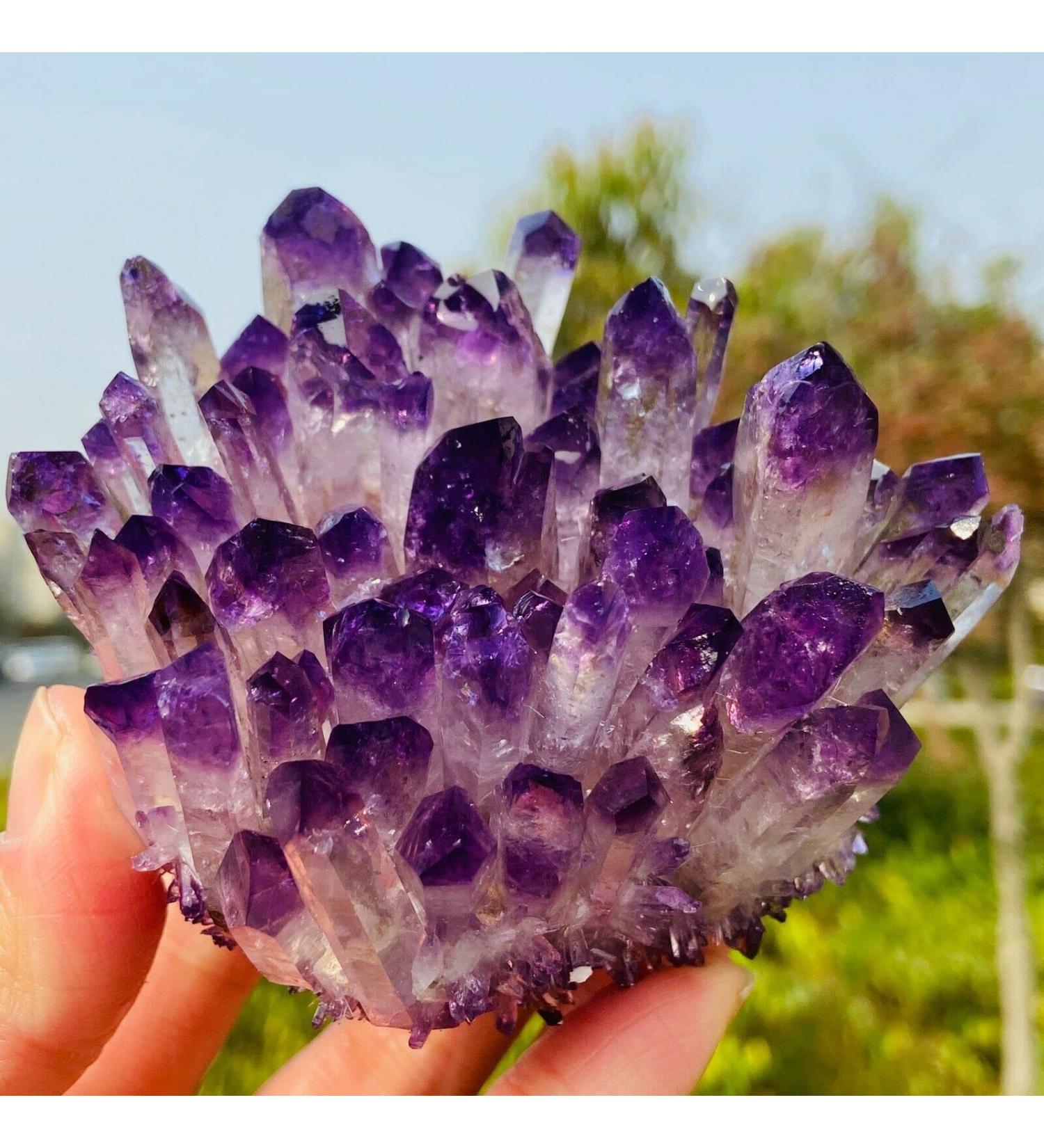 Natural Amethyst Cluster Ore Demagnetization Stone Purification Decoration Can be Used for (Size : 350-400g) ningxiao - Buy Online on GoSupps.com