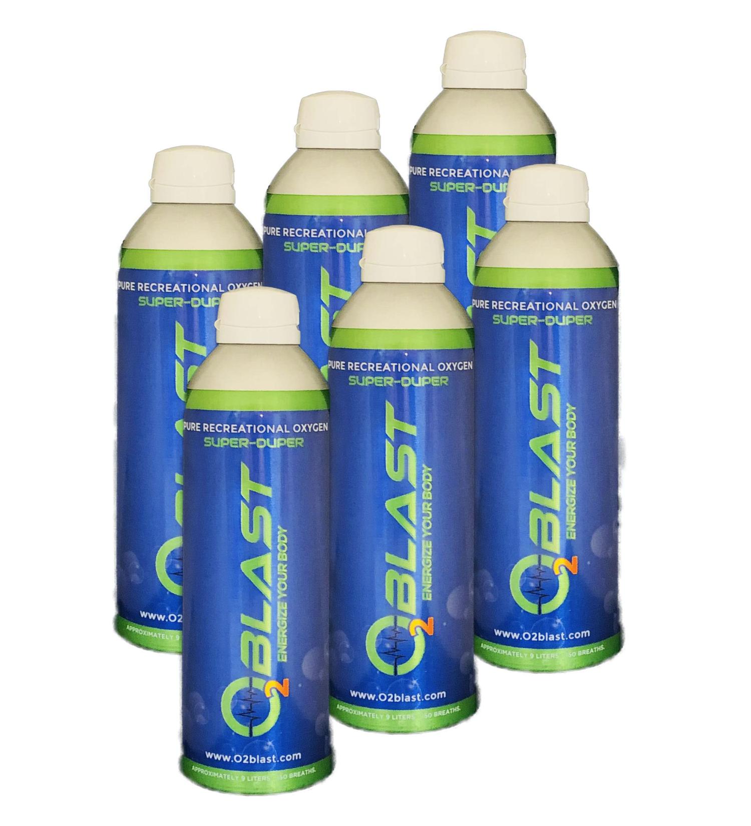 9L Portable Oxygen Can 6-Pack - 99.7% Pure Oxygen Supplement for Quick Recovery, Motion & Altitude Sickness, Mental Clarity, Focus - Sanitary Flip Top Cap - Buy Online on GoSupps.com