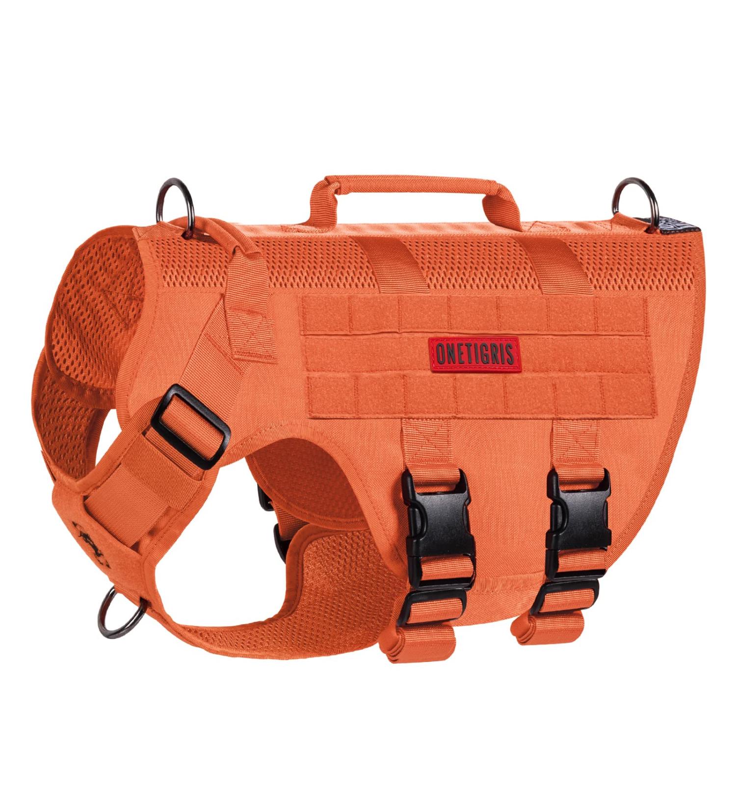 Oneigris No-Pull Dog Harness - Ultra Breathable Aire Mesh Adjustable Safety Vest for Large/Medium Dogs | 2 Handles & Comfort Fit | Orange L (Neck: 45-63cm Chest: 68-91cm) - Buy Online on GoSupps.com
