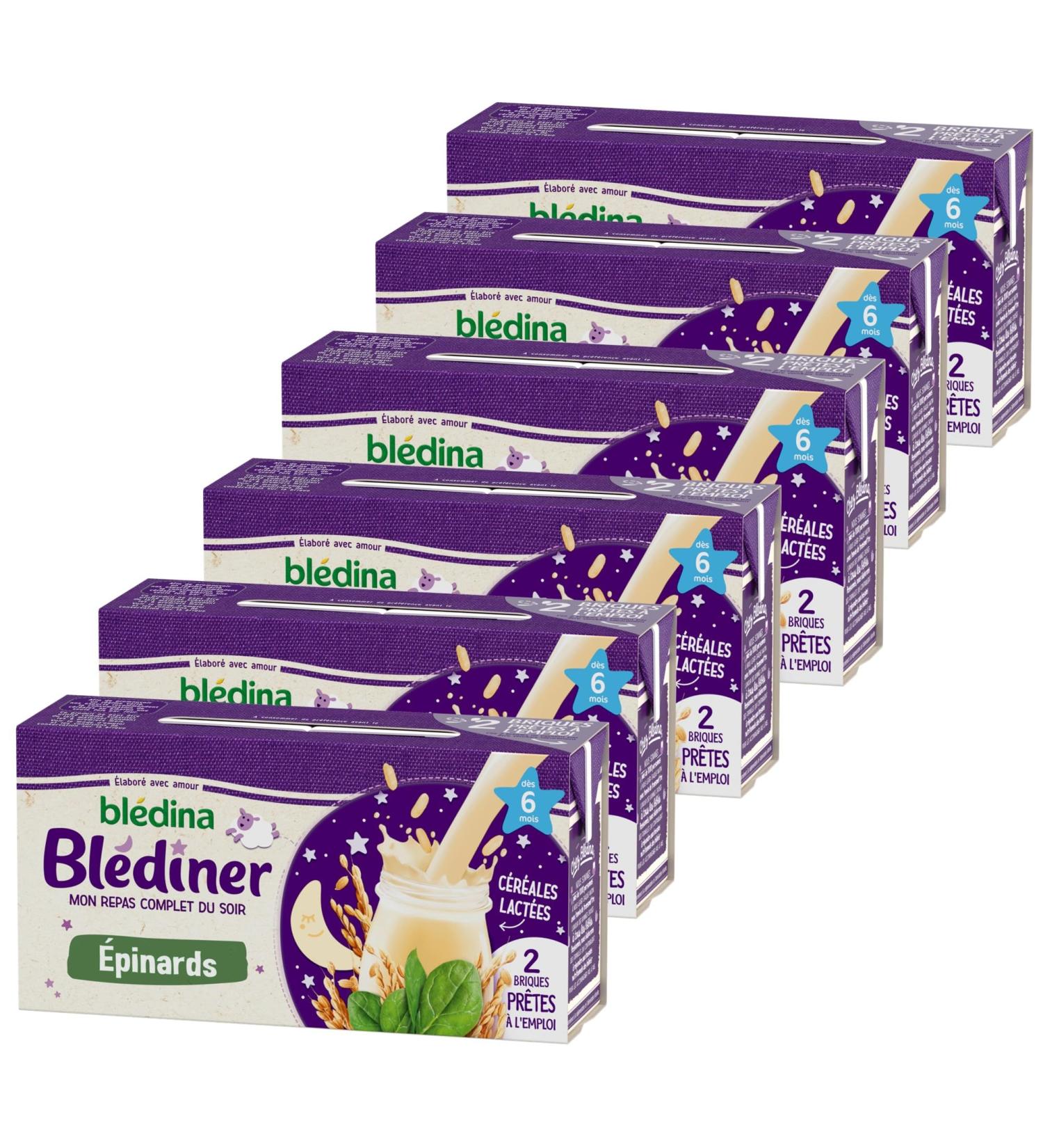 Bl dina - Bladder - Baby Dinner Bricks - Spinach Milky Cereals - From 6 Months - 12 Bricks of 250 ml - Buy Online on GoSupps.com
