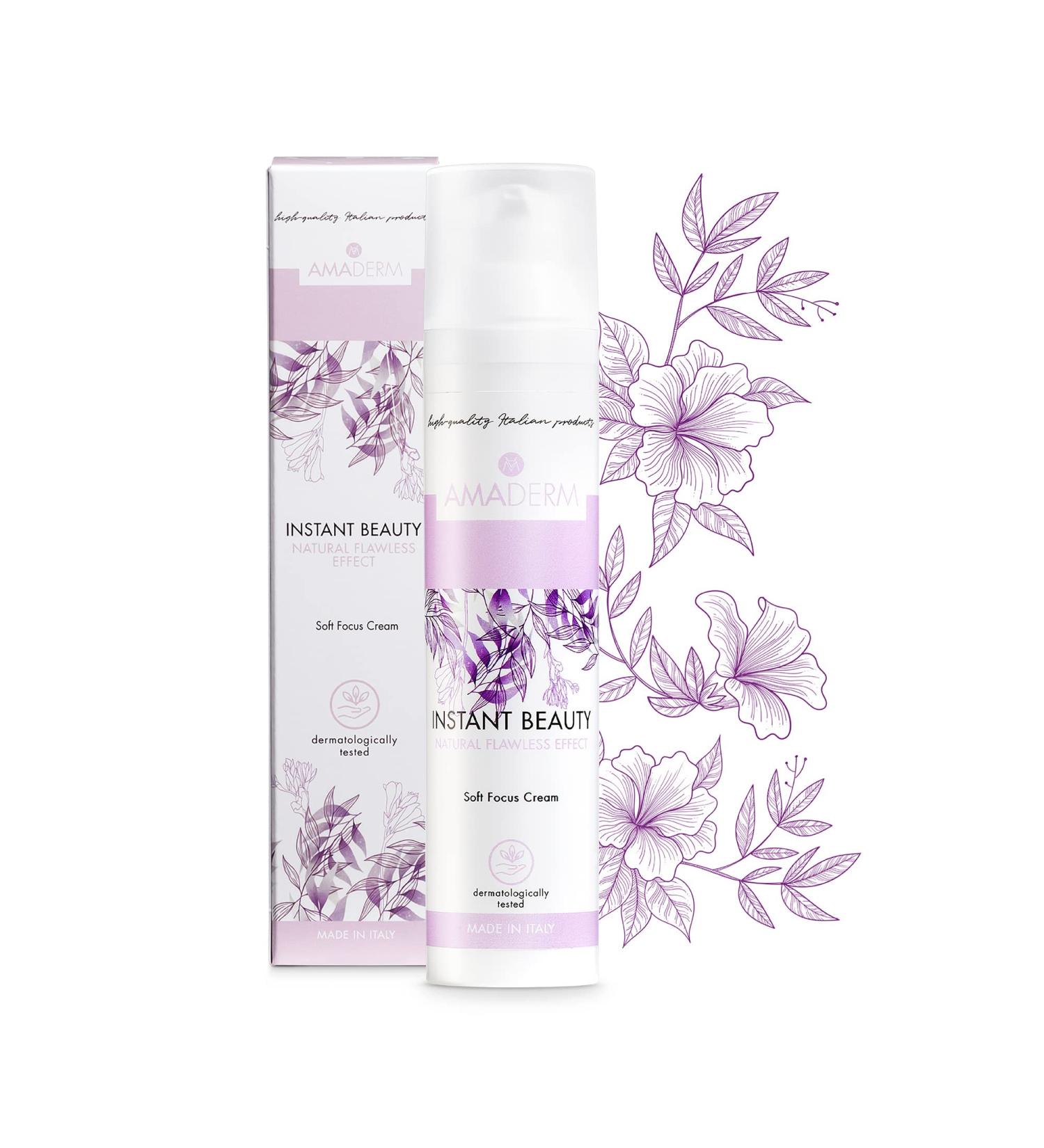 AMADERM Instant Beauty 50ml Women's Face and Eye Cream with Hyaluronic Acid with INSTAGRAM FILTER EFFECT | Soft-Focus Effect Inspired by Korean Cosmetics - Buy Online on GoSupps.com