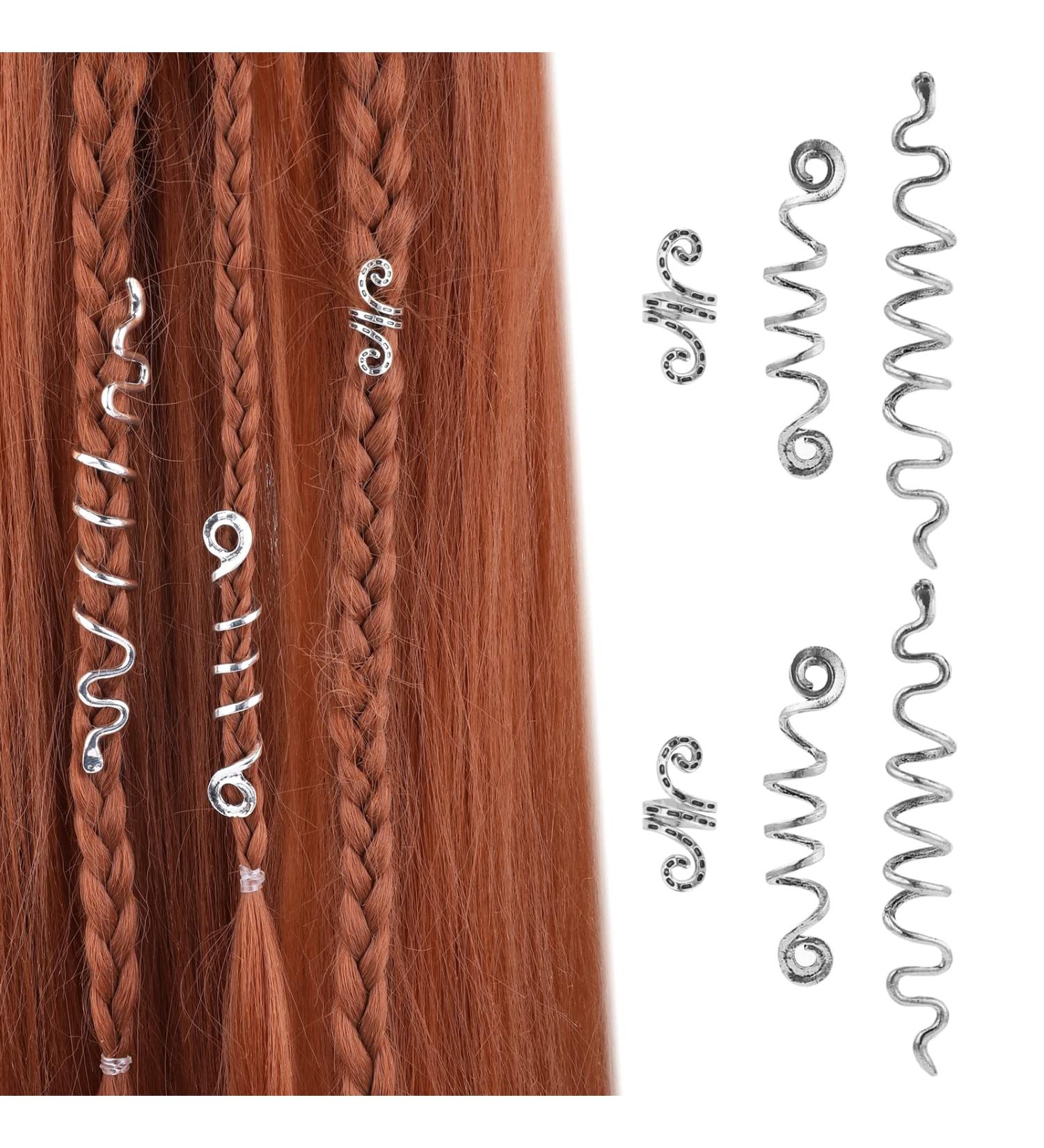 WLLHYF 6 Pieces Loc Snake Hair Braid Accessories Metal Hair Clips Decoration Spiral Serpent Celtic Hair Cuffs Dreadlock Spiral Coil Hair Jewelry for Women Girls - Buy Online on GoSupps.com