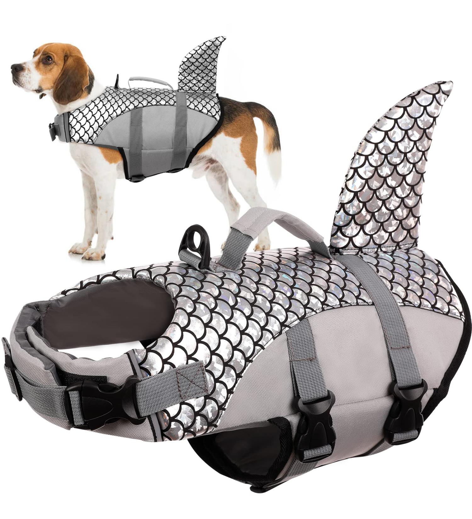 W Up Vest for Dogs - Lifeguard Swimming Jacket Ripstop Float Coat & Life Vest with Rescue Handle for Small Medium Large Dogs (Gray L) - Buy Online on GoSupps.com