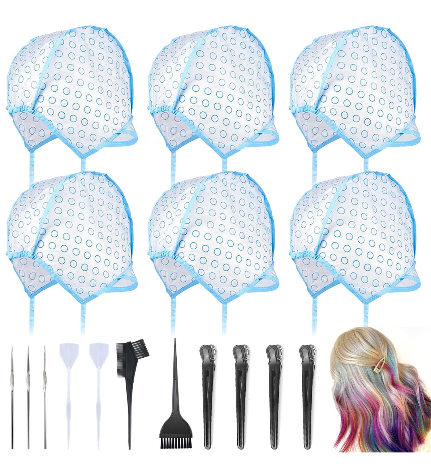 17 Pcs Hair Highlighting Kit with Disposable Frosting Cap and Tools for Salon and Home Hair Dyeing - Buy Online on GoSupps.com