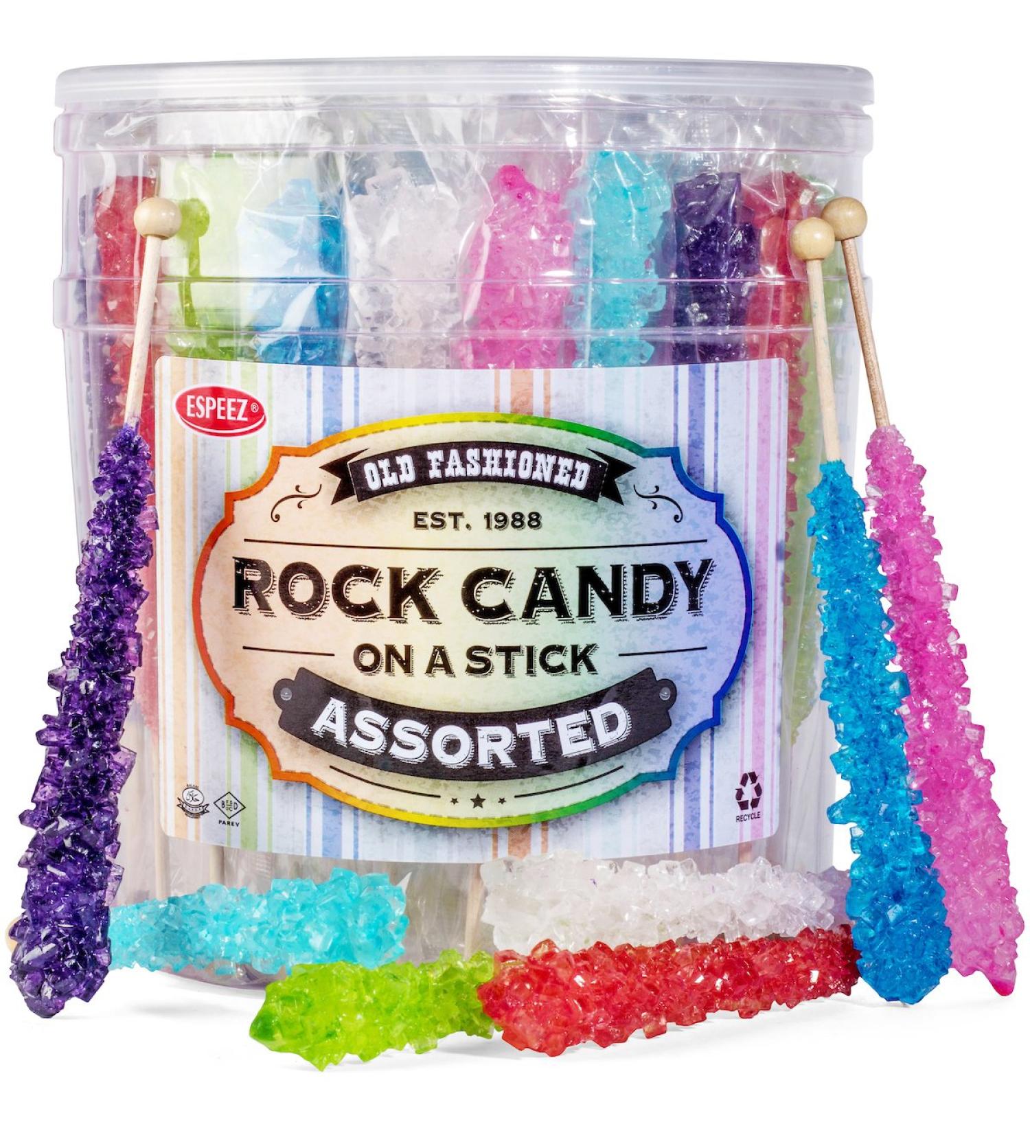 36 Extra Large Espeez Crystal Rock Candy Sticks - Assorted Flavors - Perfect for Candy Parties, Weddings, and Showers - Buy Online on GoSupps.com