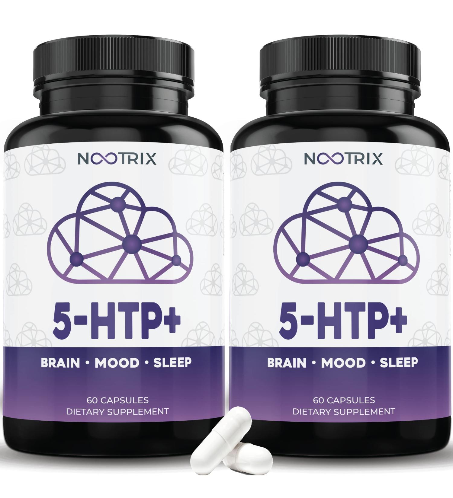 Nootrix 5-HTP+ 200mg with Calcium (2-Pack) - 120 Capsules | Non-GMO & Gluten-Free - Buy Online on GoSupps.com