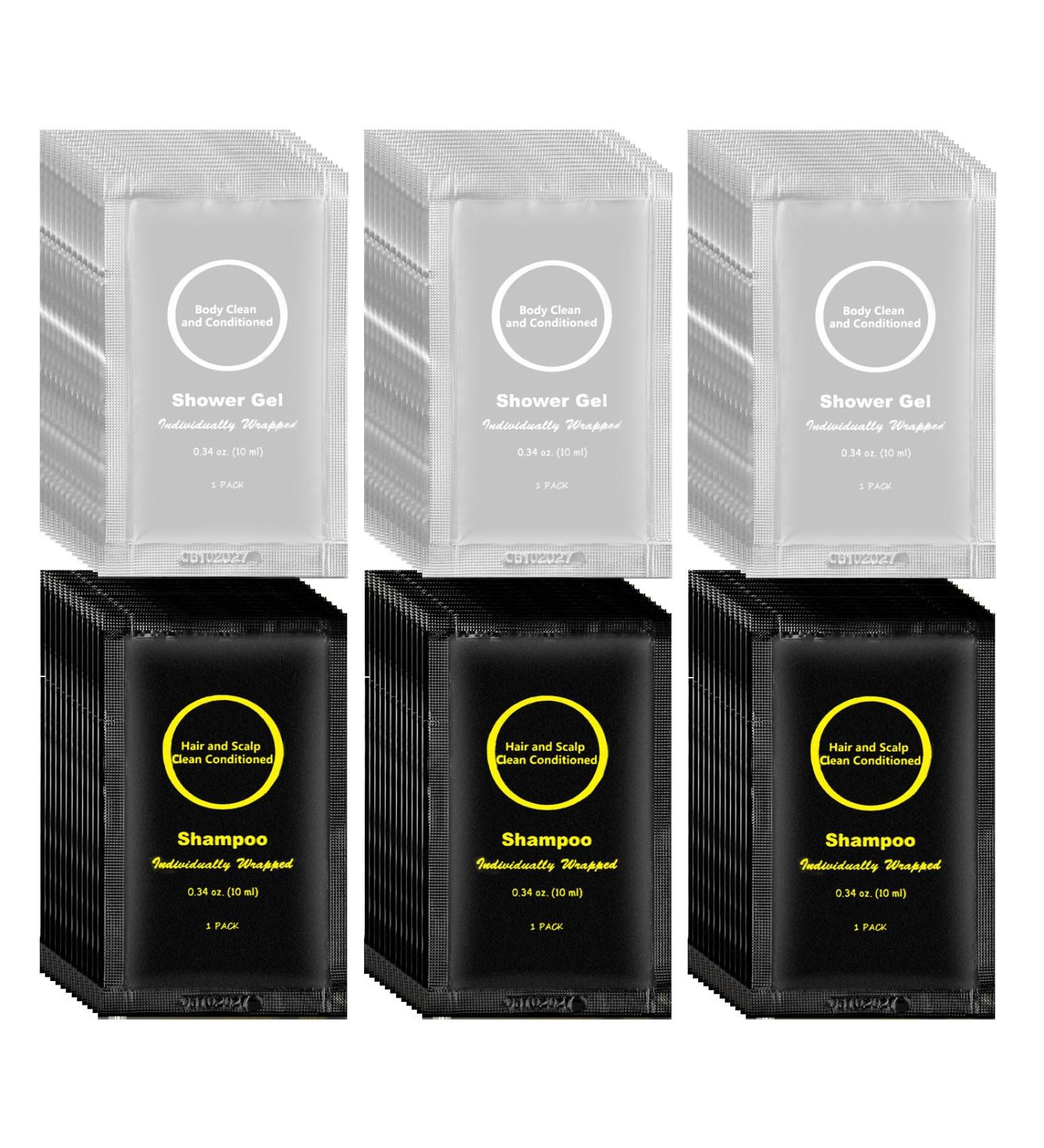 Travel Size Shampoo & Body Wash Bulk - Mini Hotel Toiletries (60 Pack) | Individually Wrapped Shower Gel for Guests - Buy Online on GoSupps.com
