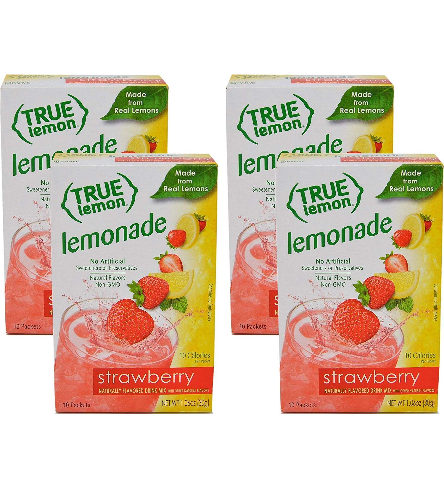 True Citrus True Lemon Strawberry Lemonade â€“ 10 Packets (1.06 oz) | Refreshing Drink Mix - Buy Online on GoSupps.com
