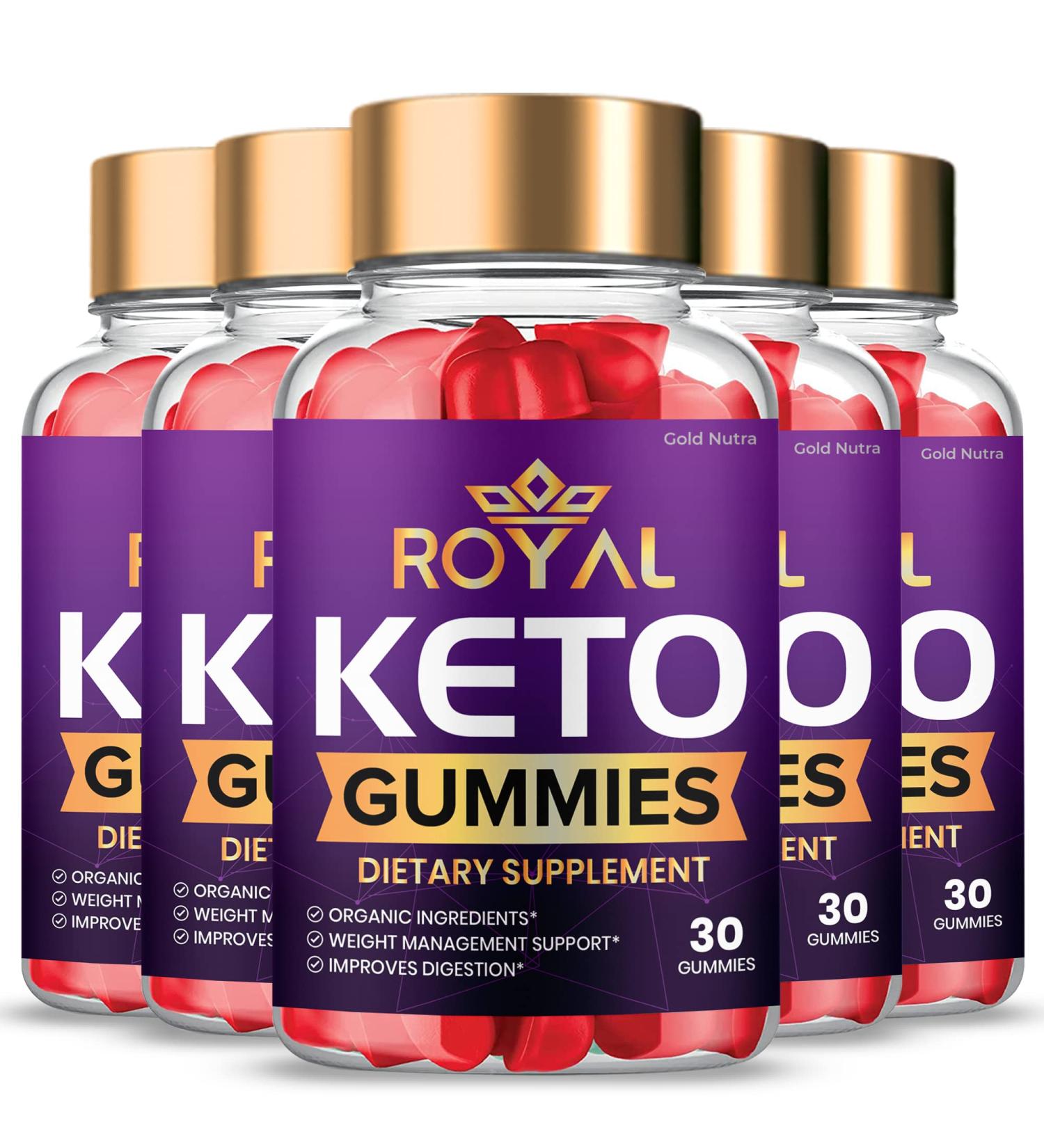 Royal Keto Gummies - Advanced Weight Management with ACV - 5 Bottle Pack - Buy Online on GoSupps.com