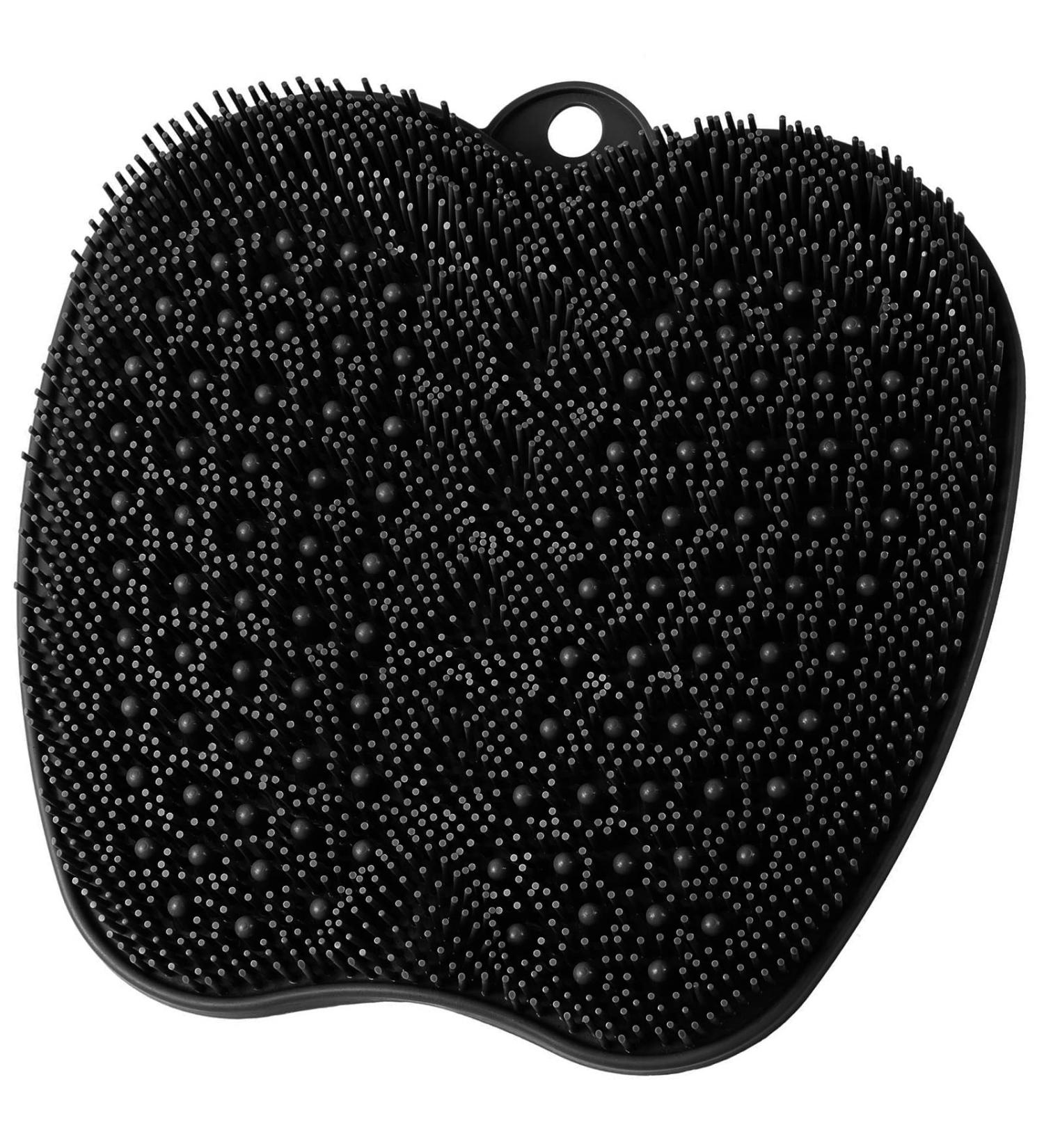 HONYIN XL Shower Foot Scrubber Mat - Exfoliate, Massage & Improve Foot Circulation | Large Size for Tired Feet | Non-Slip Suction Cups | Black - Buy Online on GoSupps.com