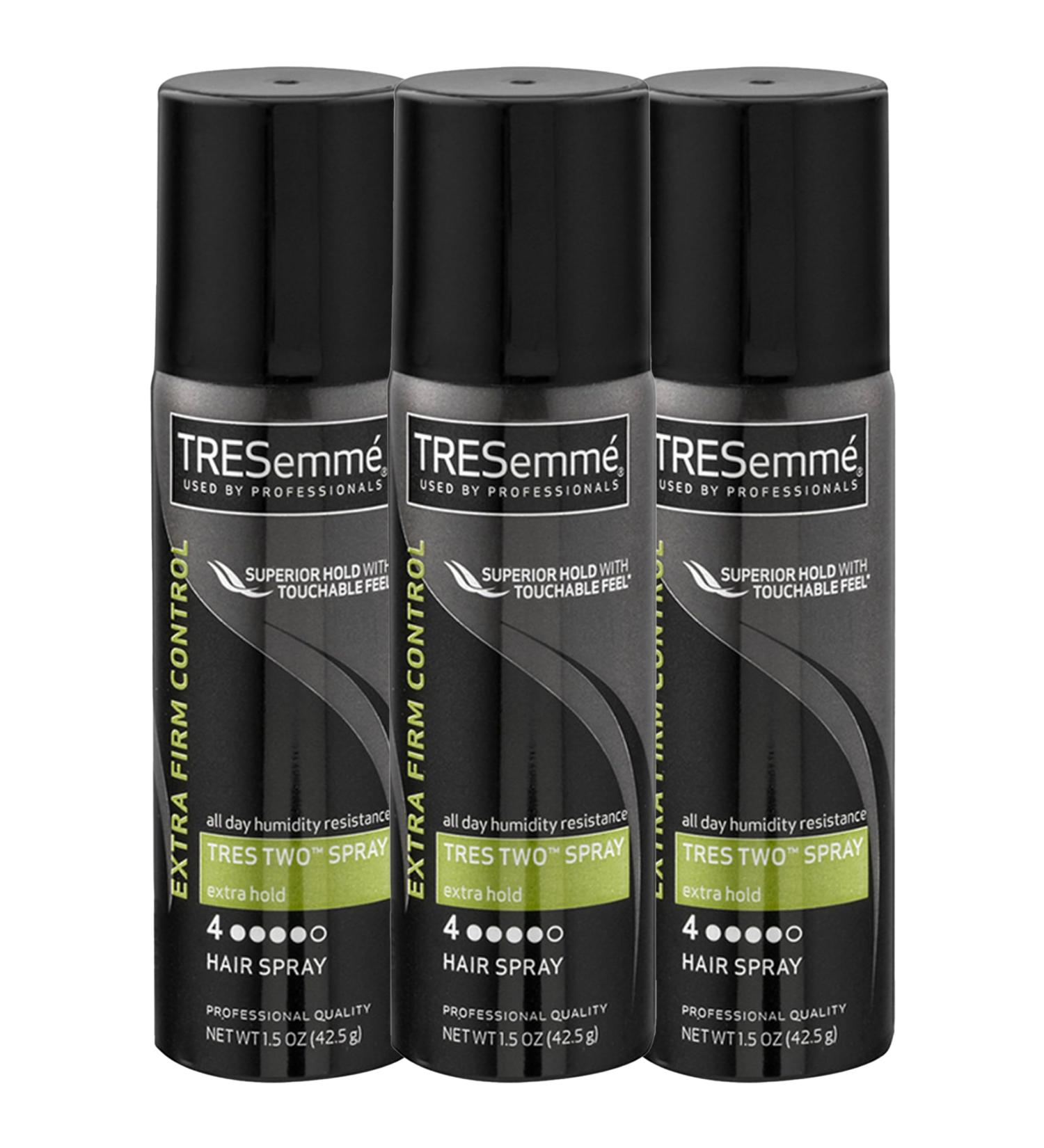 Tresemme Travel Size Hair Spray 3 Pack Tres Two Spray Extra Hold Styling Hair Spray with All Day Humidity Resistance Extra Firm Control Hairspray 1.5 oz Each - Buy Online on GoSupps.com