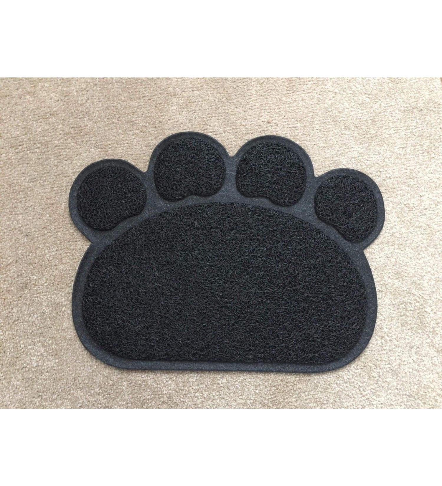 Opul PAW PVC Placemat Waterproof Dog Cat Food Mat Non Slip Dog Puppy Pet Cat Dish Bowl Food Water Mat Wipe Clean FDA Grade (Black) - Buy Online on GoSupps.com