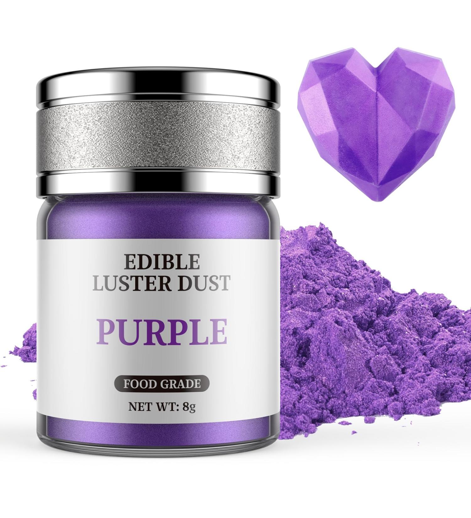 Buy Edible Purple Glitter 8g - Waysroma Food Glitter for Drinks Cakes and Desserts | Metallic Food Glitzer for Chocolate & Cupcakes - Buy Online on GoSupps.com