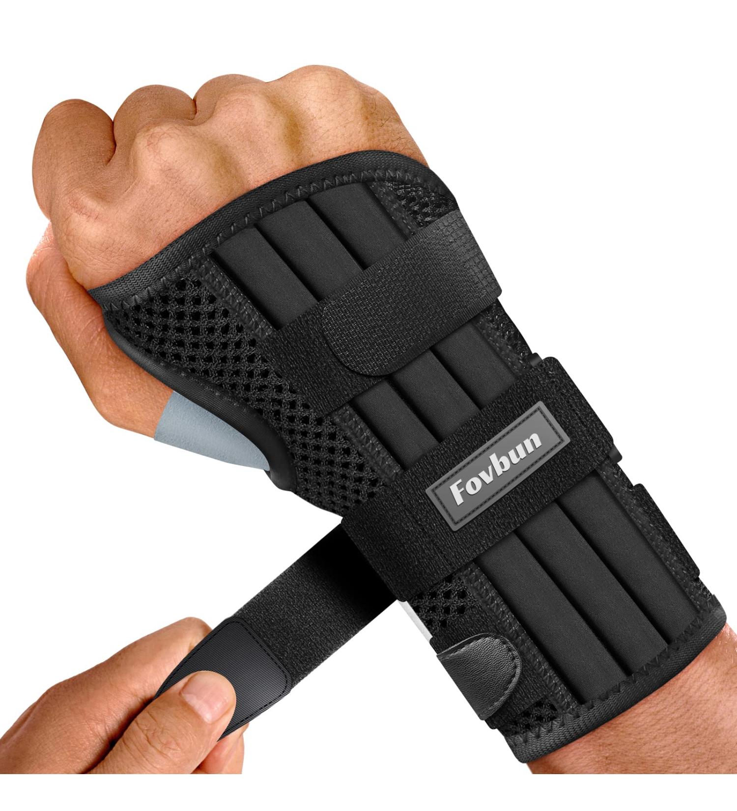 Fovbun Carpal Tunnel Wrist Brace Night Support | Adjustable Straps, Splint with Stays for Men and Women | Relieve Wrist Pain from Tendonitis, Arthritis, Sprains | Right Hand Brace - Buy Online on GoSupps.com