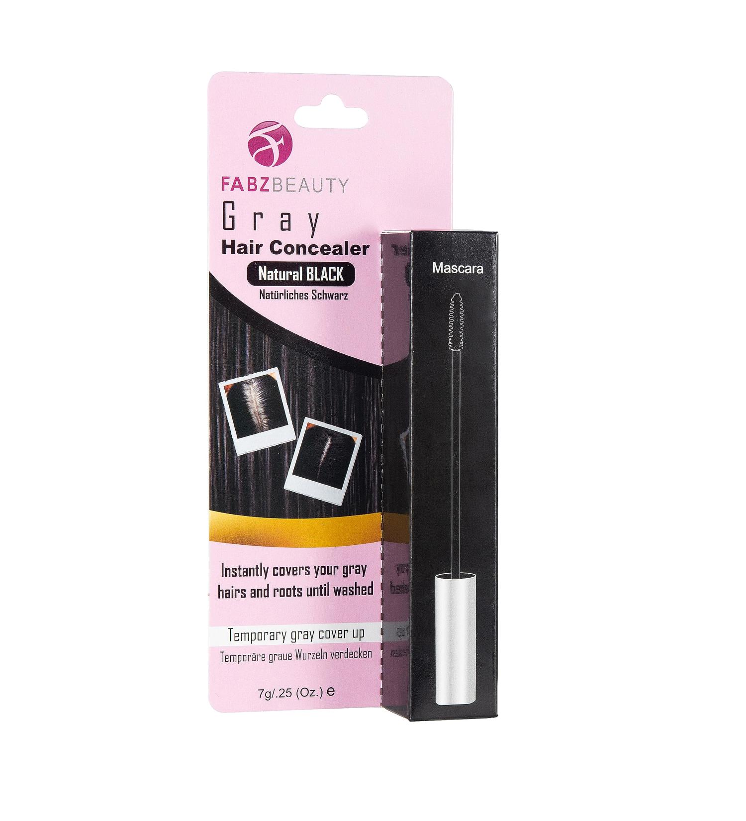 Gray Hair Cover-up Mascara Touch Up for Men & Women Instantly Cover Your Grey Roots and Hair with Concealer Brush (Natrual Black) - Buy Online on GoSupps.com