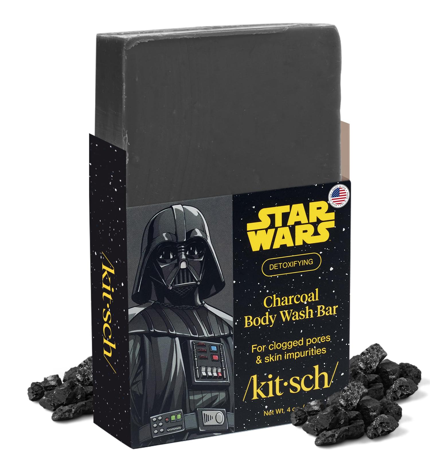 Kitsch Charcoal Soap Body Wash Bar x Star Wars Darth Detoxifying Bar Soap w/Activated Charcoal Gently Removes Excess Oil & Impurities Clears Pores Firms & Moisturizes Skin Made in USA - 4 oz - Buy Online on GoSupps.com