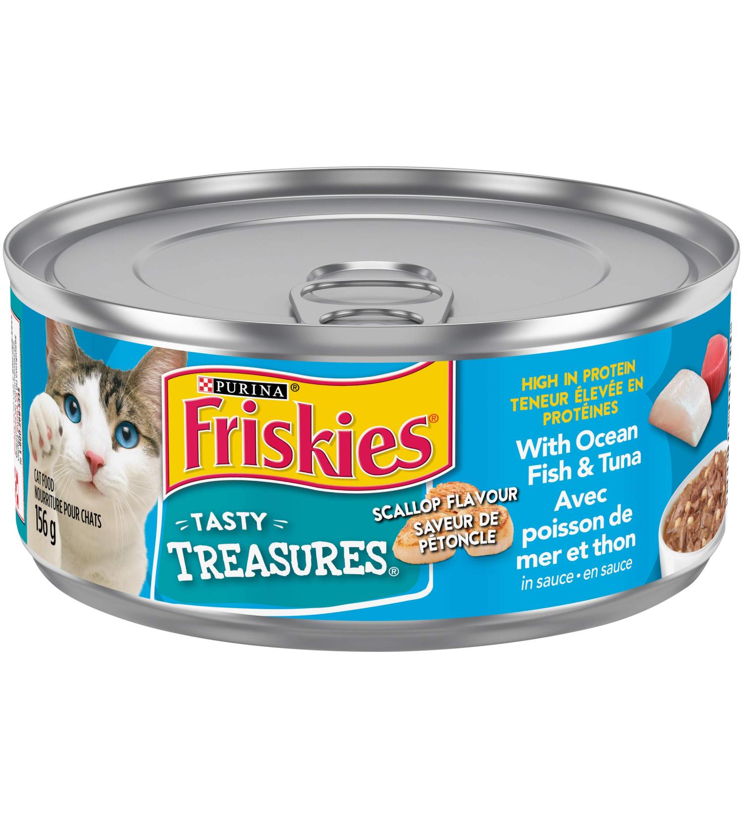 Purina Friskies Tasty Treasures with Ocean Fish Tuna & Cheese in Sauce Cat Food 156g Can