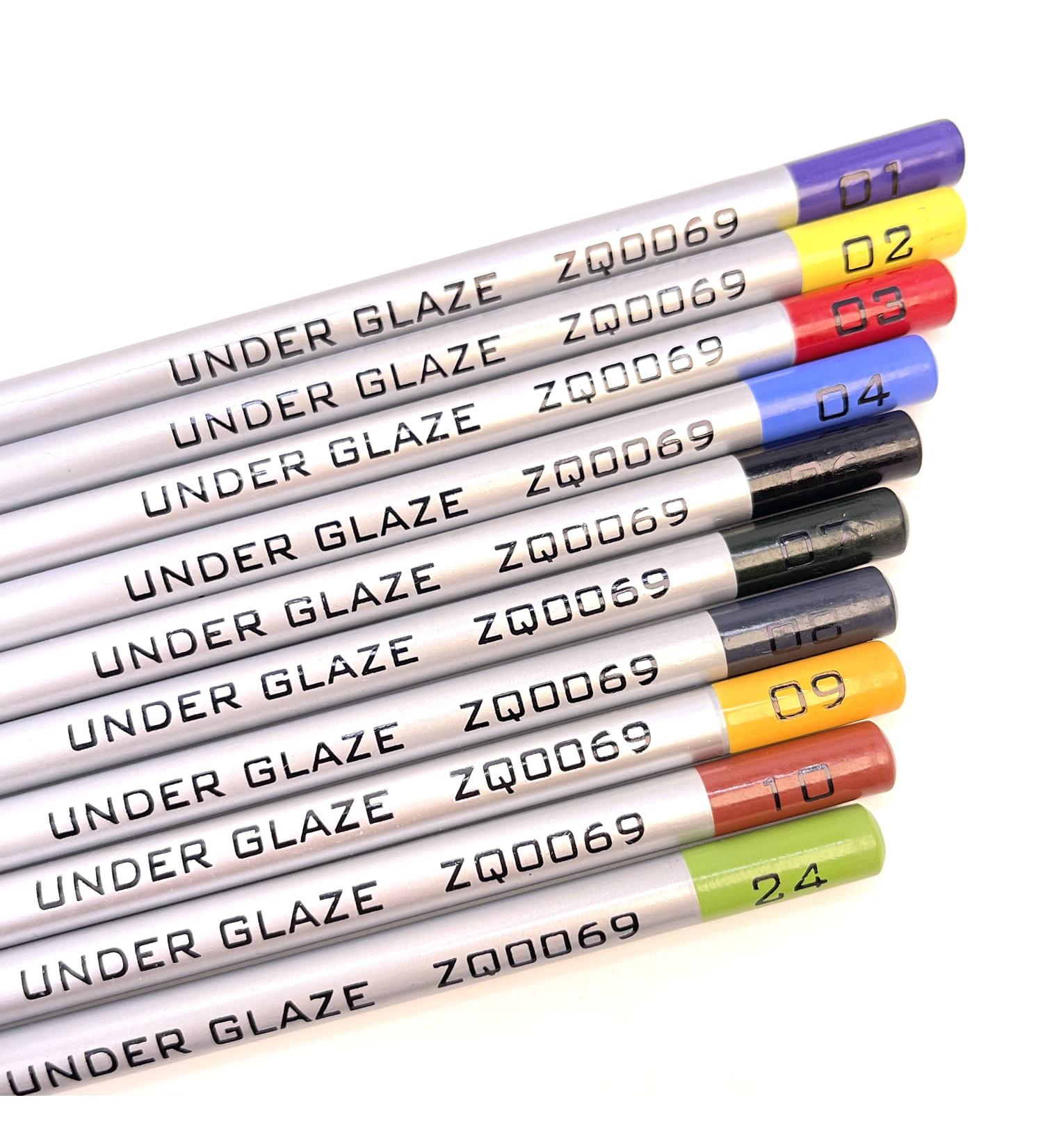 ChiPigments Underglaze Pencils Set of 10 | Most Popular Colors for Fused Glass & Ceramic Projects - Buy Online on GoSupps.com