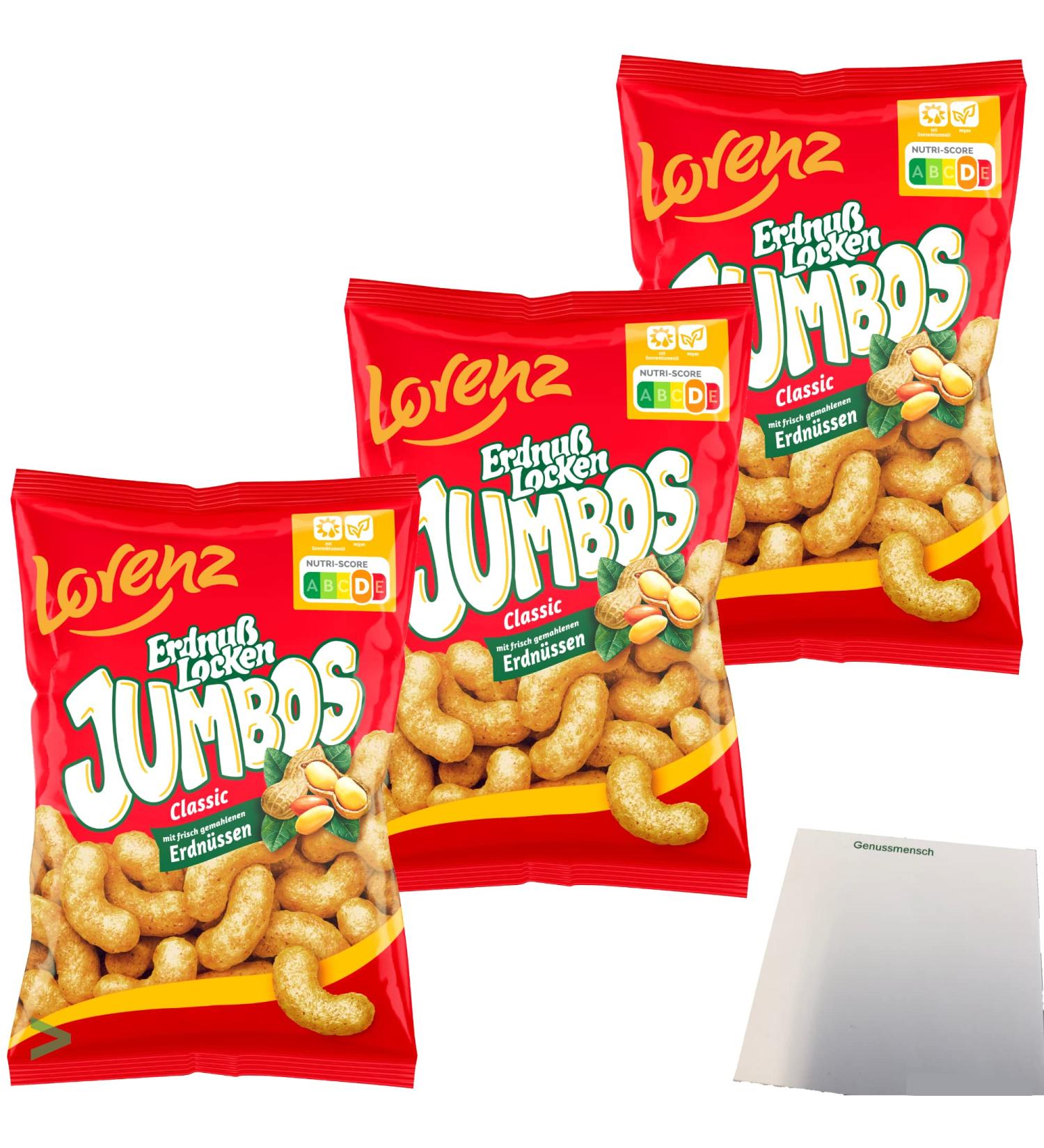 Buy Lorenz Peanut Curls Jumbos Classic XXL - 3 Pack (3x150g) | International Shipping Available | Crunchy Peanut Flips Snack - Buy Online on GoSupps.com