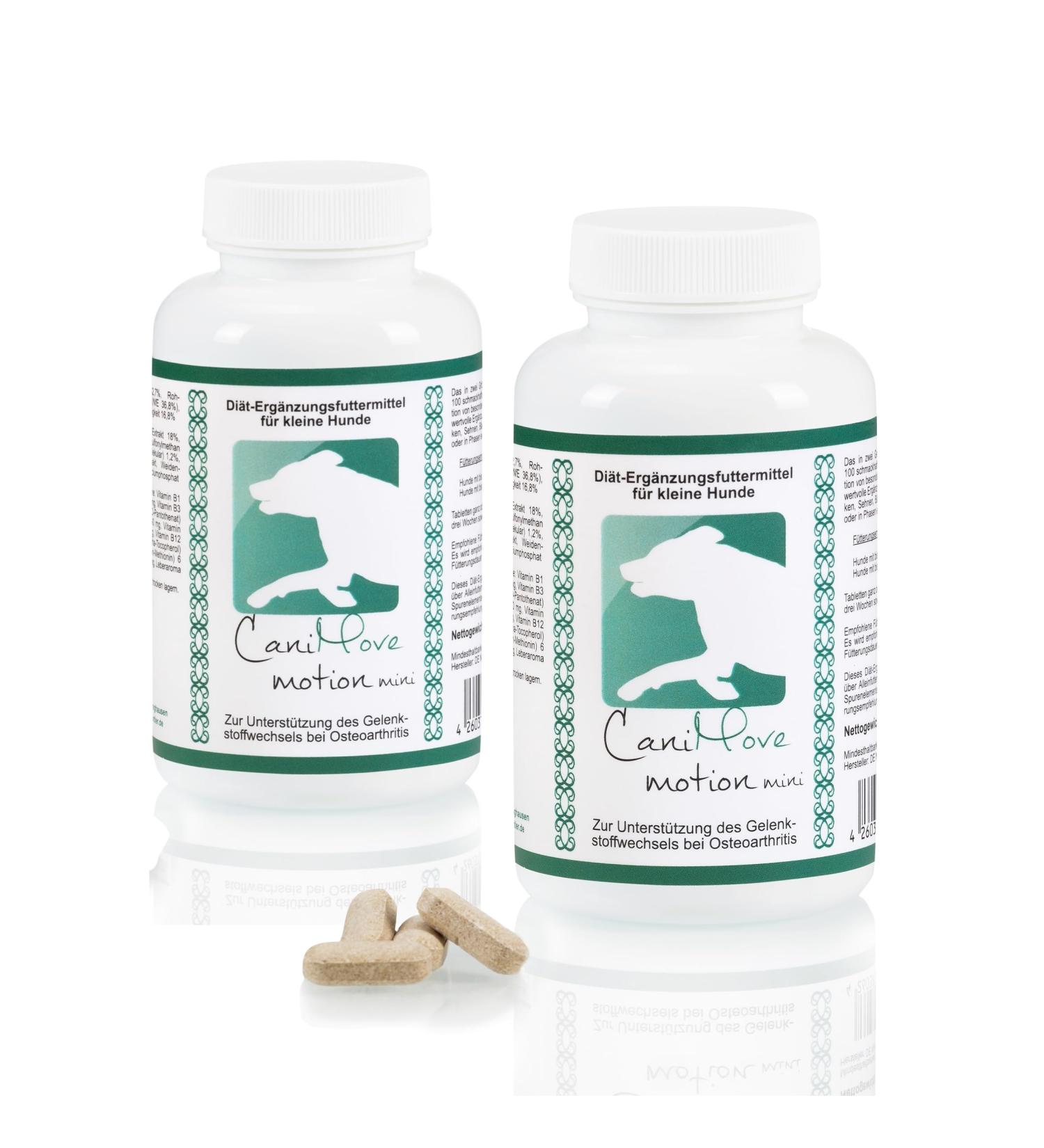 Canimove Motion Mini Double Pack - Joint Tablets for Small Dogs | MSM Hyaluronic Acid & GAG | 200 Veterinary Recipe Tablets - Buy Online on GoSupps.com