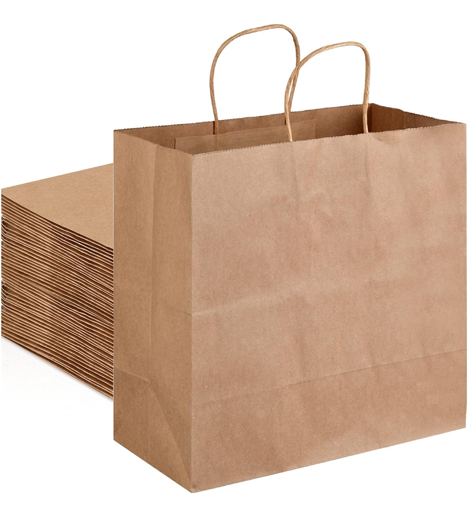 50Pcs Brown Kraft Paper Bags with Handles Bulk 11 * 5.7 * 11 inch Paper Gift Bags Shopping Bags for Wedding Party Favor Recycled Large Paper Bags Craft Gift Grocery Retail Bags - Buy Online on GoSupps.com
