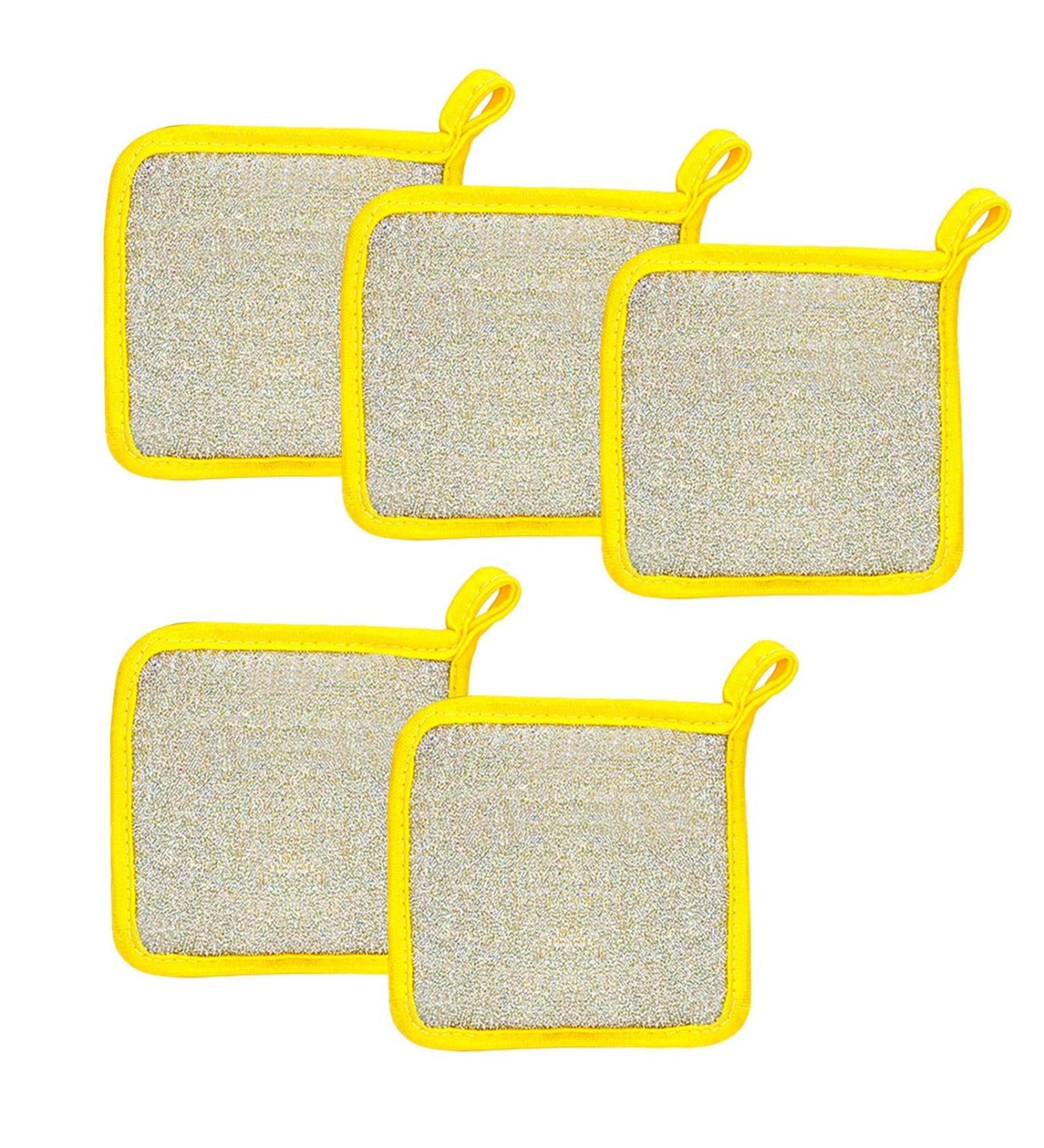 Multipurpose Dishwashing Rags - Double Layer Wipes Dish Cloths Cleaning Rags Sponge Reusable Dish Washing Scrubbers Cleaning Towels Dish Cloth for Kitchen Bathroom - Buy Online on GoSupps.com