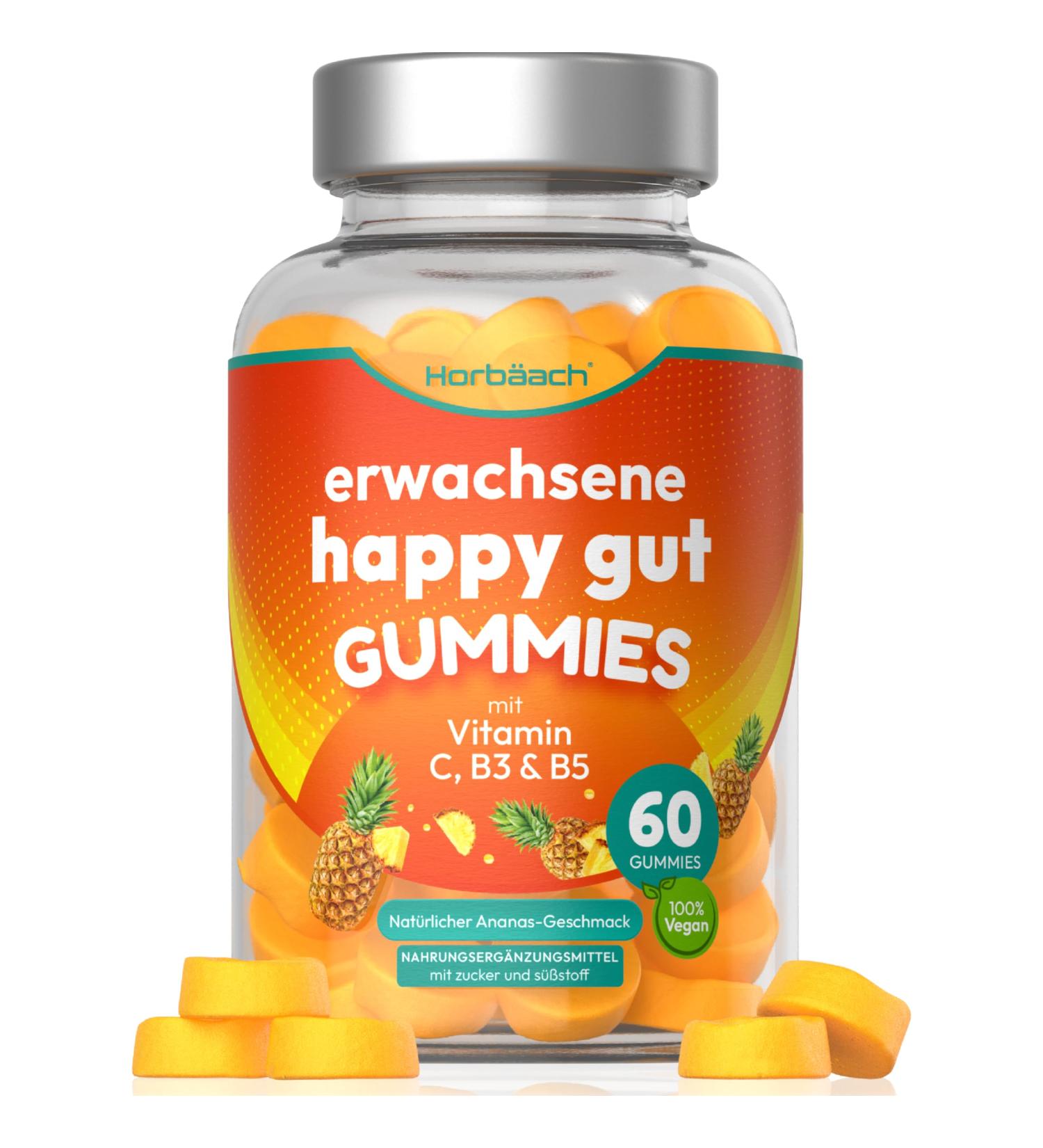 Probiotics Gummy Bears | 2 Billion CFU | Good Health Cultures with Lactobacillus Casei & Vitamins | 60 Tropical Flavors | Horbaach - Buy Online on GoSupps.com