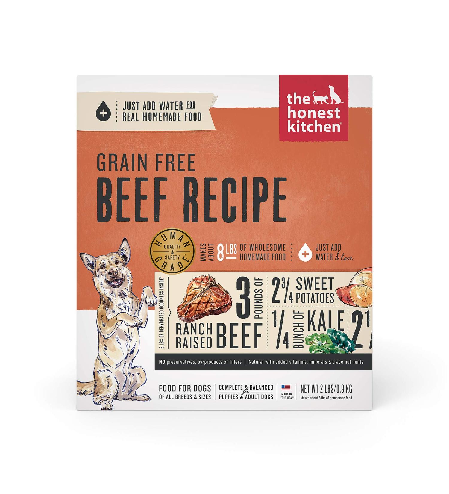 Human-Grade Dehydrated Grain-Free Dog Food - Beef 2lb | The Honest Kitchen - Buy Online on GoSupps.com