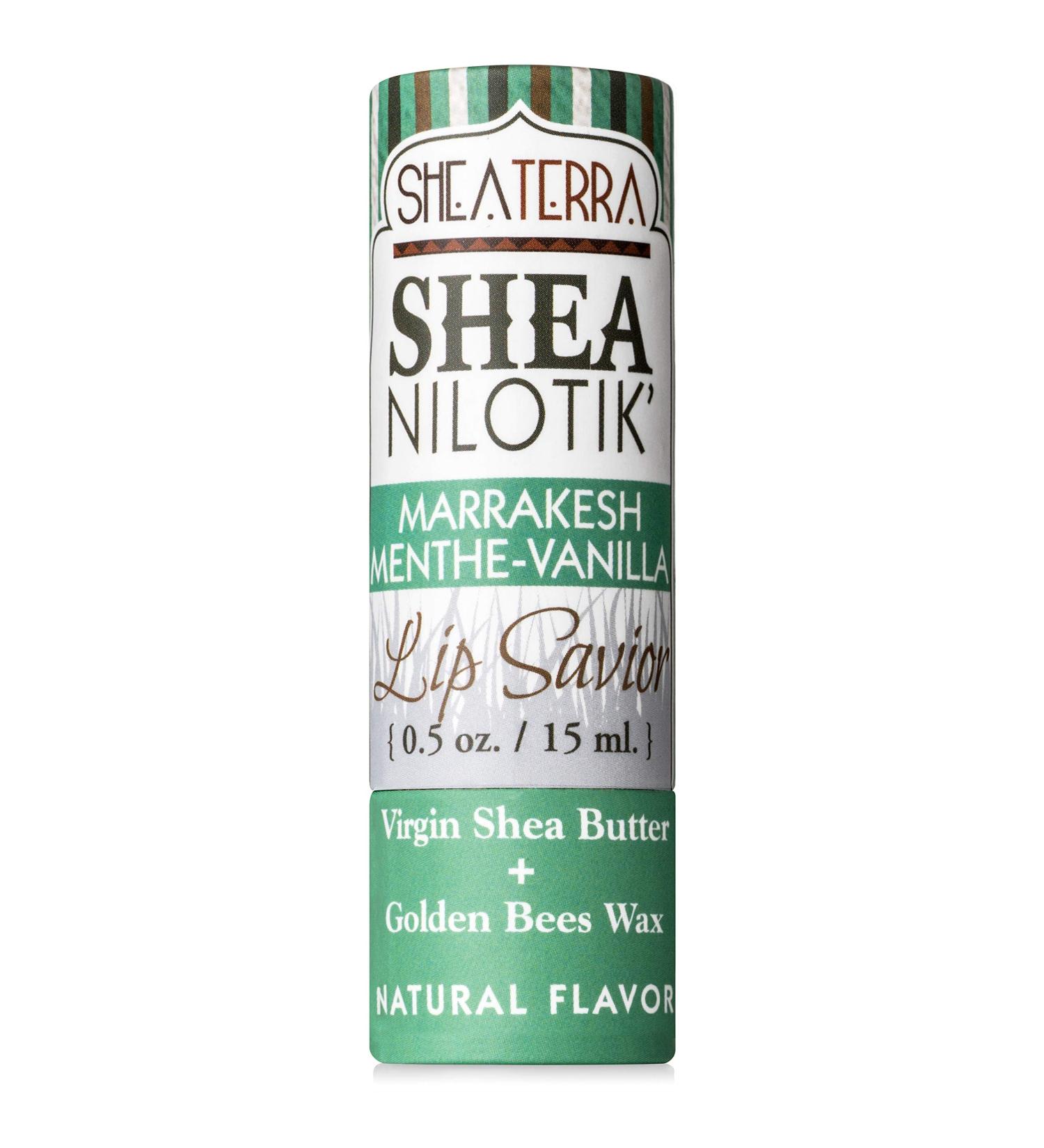Shea Terra Organics E Lip Savior - Paraben Free Shea Butter Lip Balm | Natural Moisturizer for Dry Lips | Premium 0.5 oz (Menthe Vanilla - Buy Online on GoSupps.com