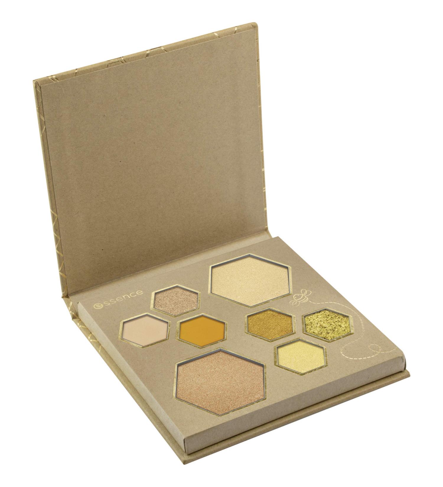 Essence WANNA bee MY HONEY Eyeshadow & Highlighter Palette - No. 01 Oh Honey Your Soul Is Golden! | Multi-Coloured 8 Gold Tones (14.8g) - Shop Internationally! - Buy Online on GoSupps.com