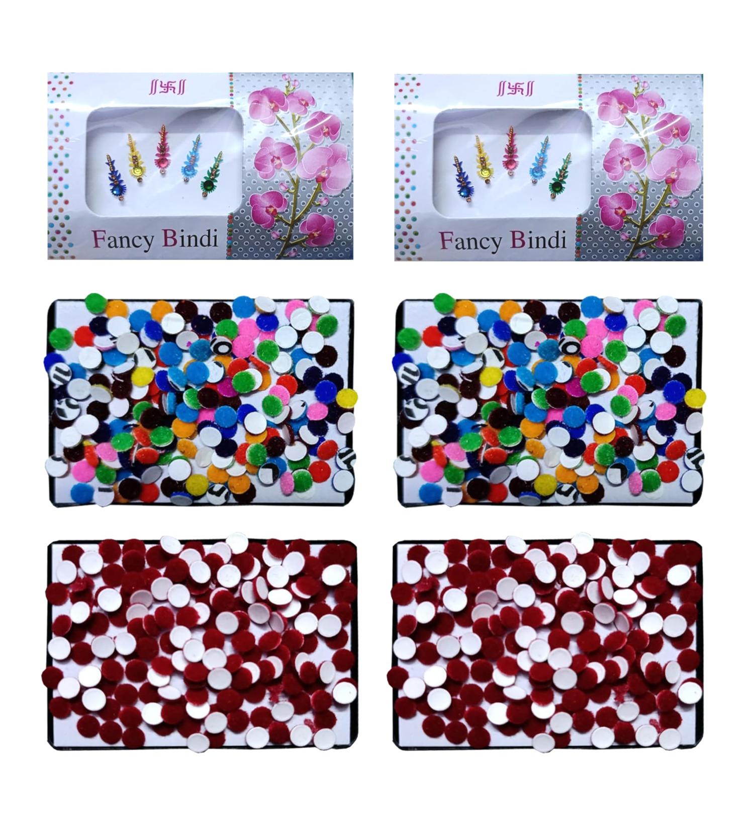 Cyan Collection: Multicolor Bindi Jewelry for Women - Indian Face Jewels Stickers (Pack of 6) | Shop Now for International Shipping - Buy Online on GoSupps.com